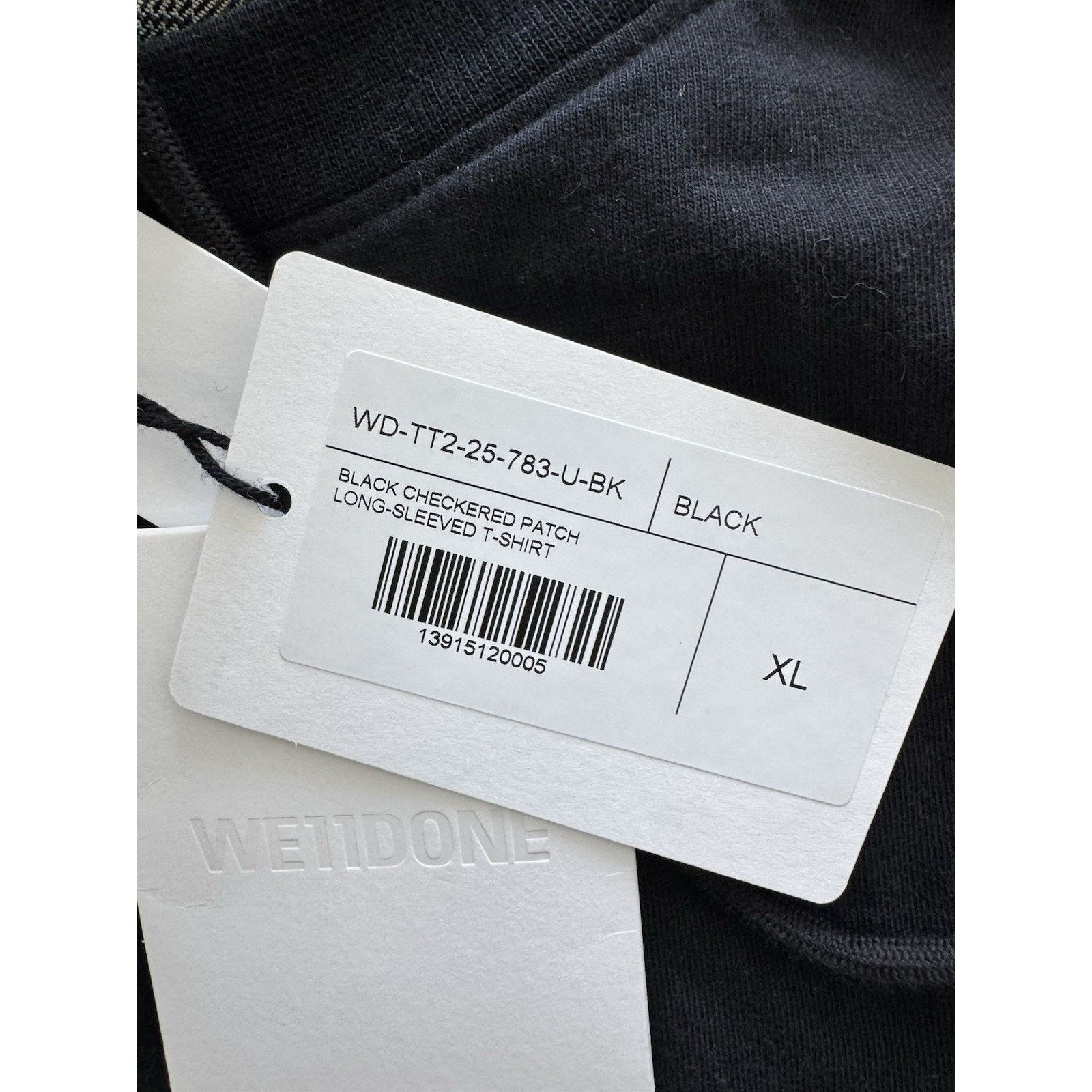 WE11DONE We11done Black Checkered Patch Long-Sleeved T Shirt XL NWT Size US S / EU 44-46 / 1 - 8 Thumbnail