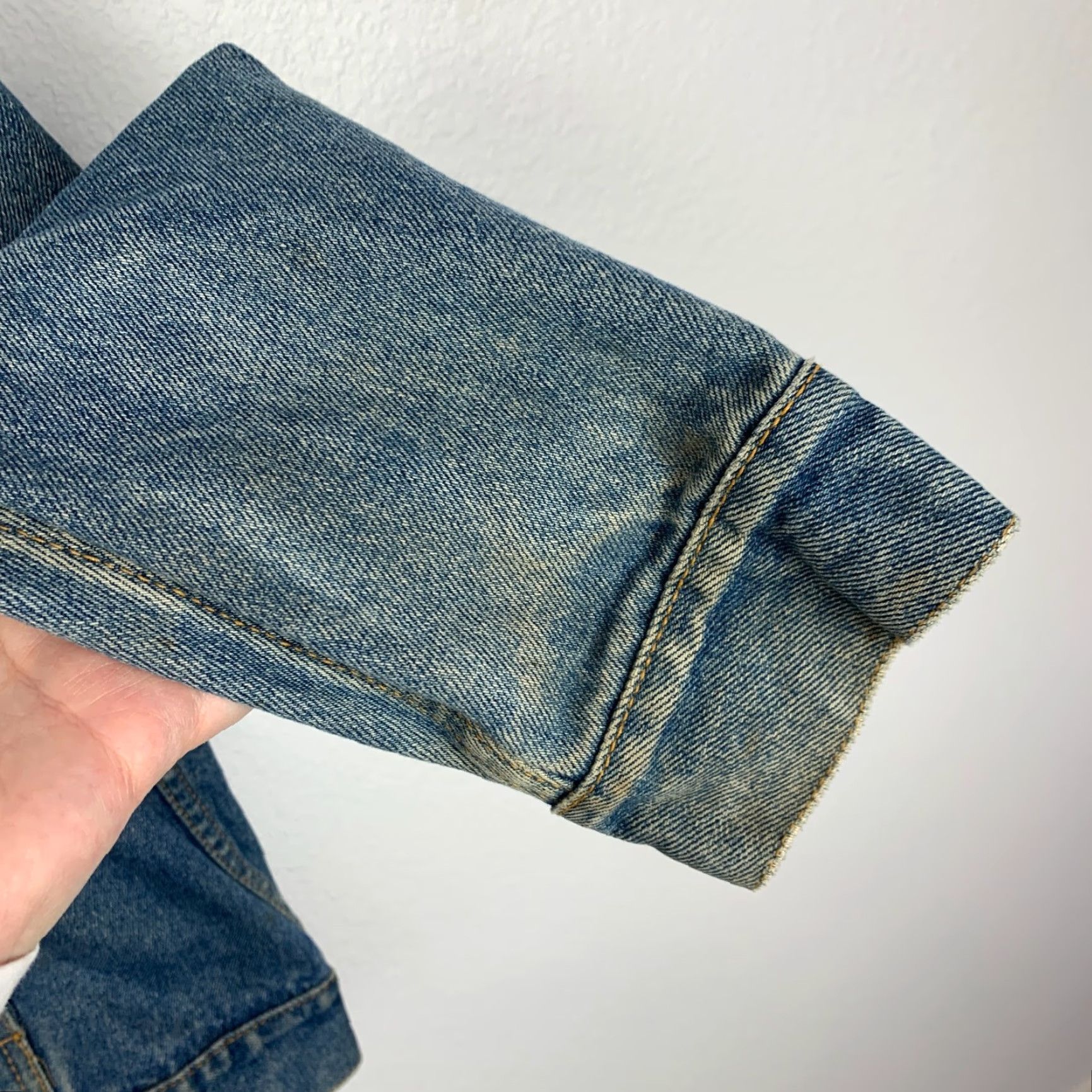Denime VINTAGE Learsi Denim Jacket Grunge Trucker Button Large Men Jacket Blue Denim Size US 33 - 6 Thumbnail