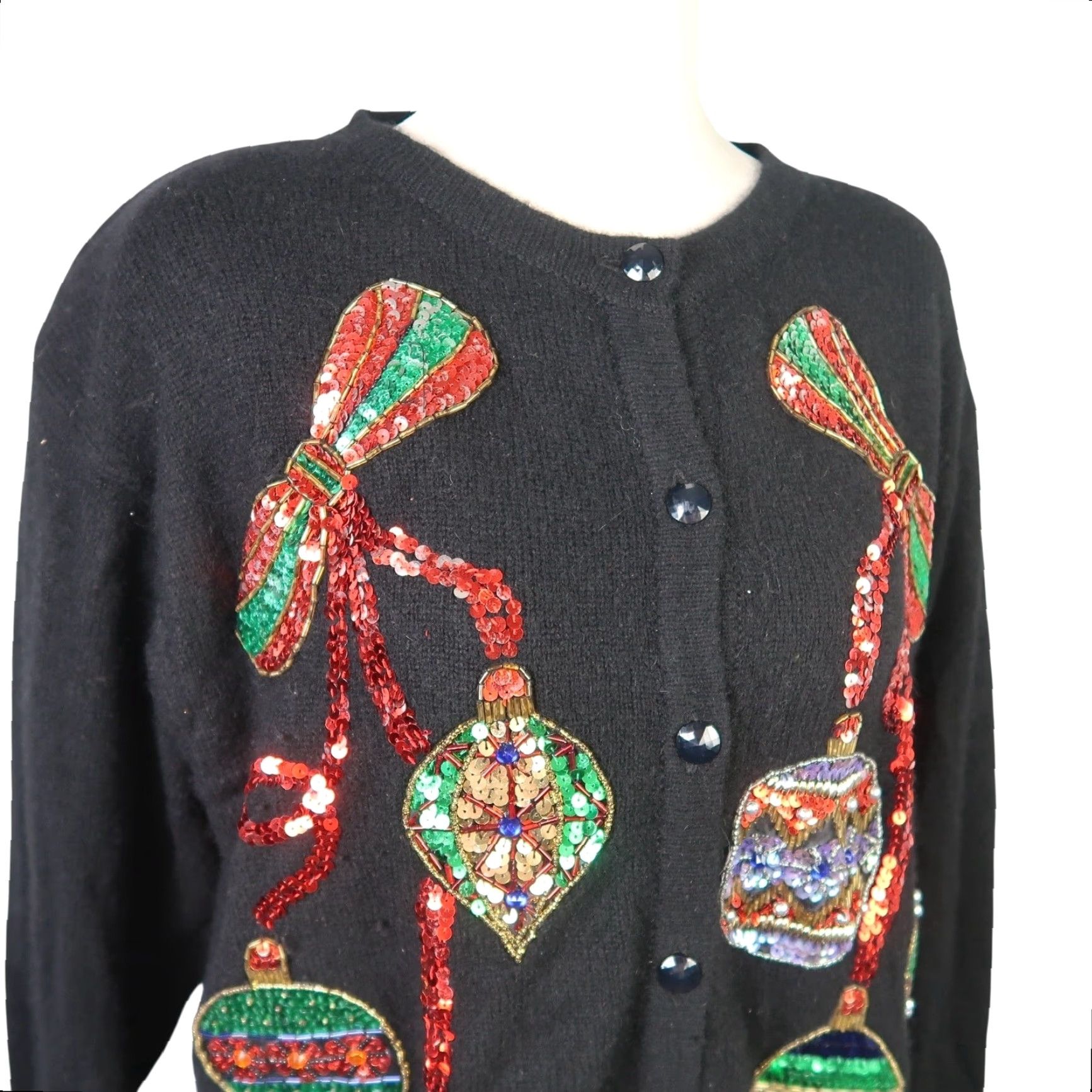 Vintage VINTAGE 90S CHRISTMAS WESTBOUND BLACK ANGORA WOOL SEQUIN CARDIGAN M User: VINTAGE 90S WESTBOUND BLACK ANGORA WOOL SEQUIN CARDIGAN M Size M / US 6-8 / IT 42-44 - 2 Thumbnail
