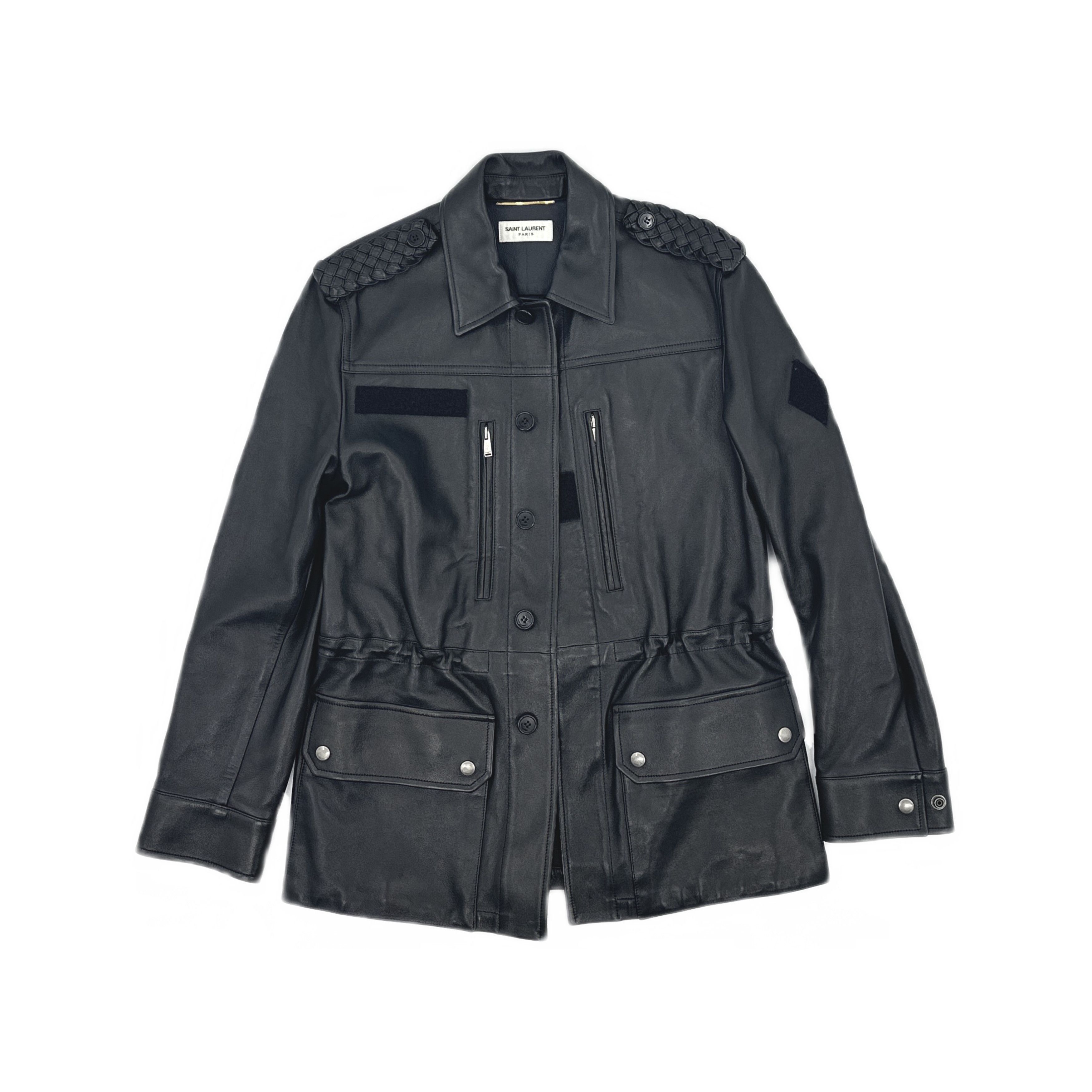 Saint Laurent Paris Saint Laurent Braided Epaulet Leather Jacket Size 38 Size S / US 4 / IT 40 - 1 Thumbnail