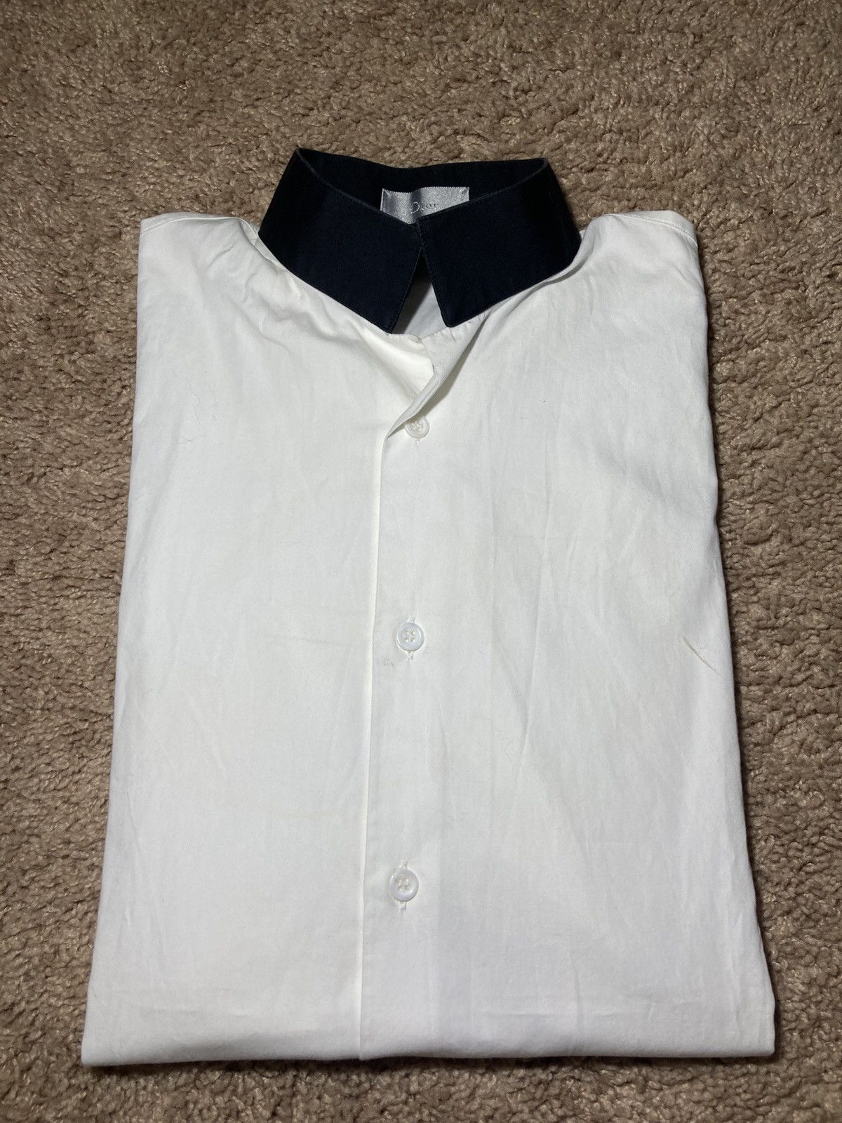 Dior × Hedi Slimane AW07 Dior Navigate Tuxedo Collar Shirt White 2007 37 Hedi S Size US S / EU 44-46 / 1 - 1 Thumbnail
