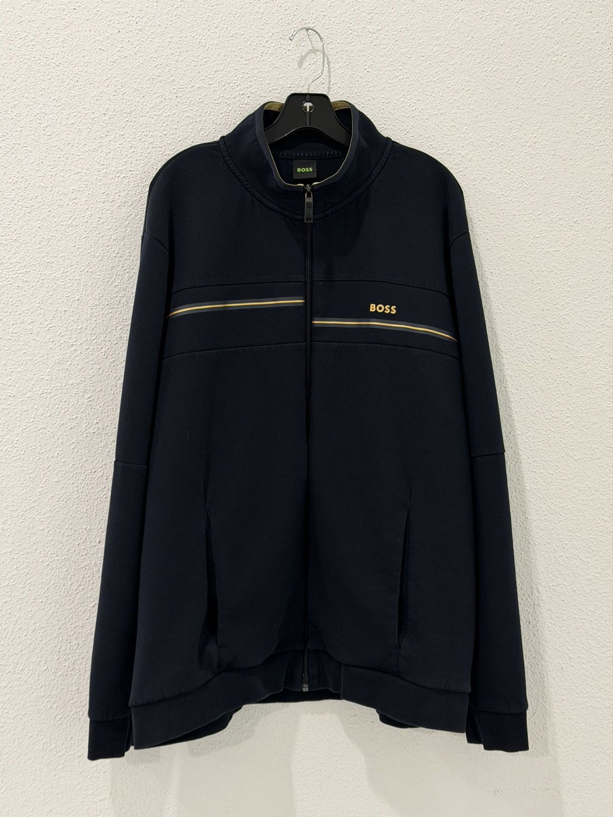 Hugo Boss Hugo Boss Men’s Cotton Track Jacket Navy Blue Gold Fits XL Size US XXL / EU 58 / 5 - 9 Thumbnail
