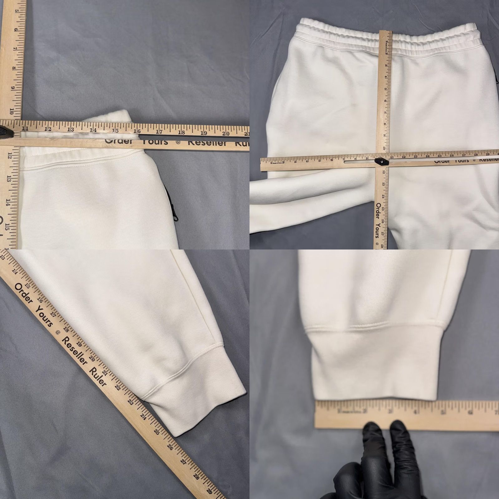 Nike Nike Fleece Tech Pants Men’s L White Jogger Slim Pockets Zip Nike Swoosh Logo 29in Inseam Winter Gym & Training Size US 33 - 8 Thumbnail