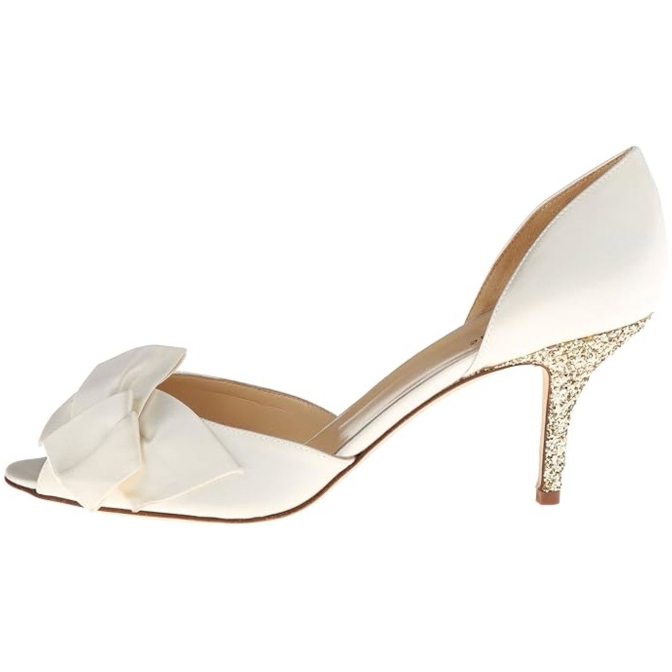 Kate Spade Kate Spade Sala D'Orsay Pump Heels Ivory Satin Glitter 7 Size US 7 / IT 37 - 1 Thumbnail
