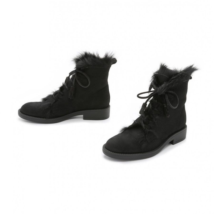 Pedro Garcia Pedro Garcia Black Shearling Lined Flat Ankle Boots Size US 8 / IT 38 - 1 Thumbnail