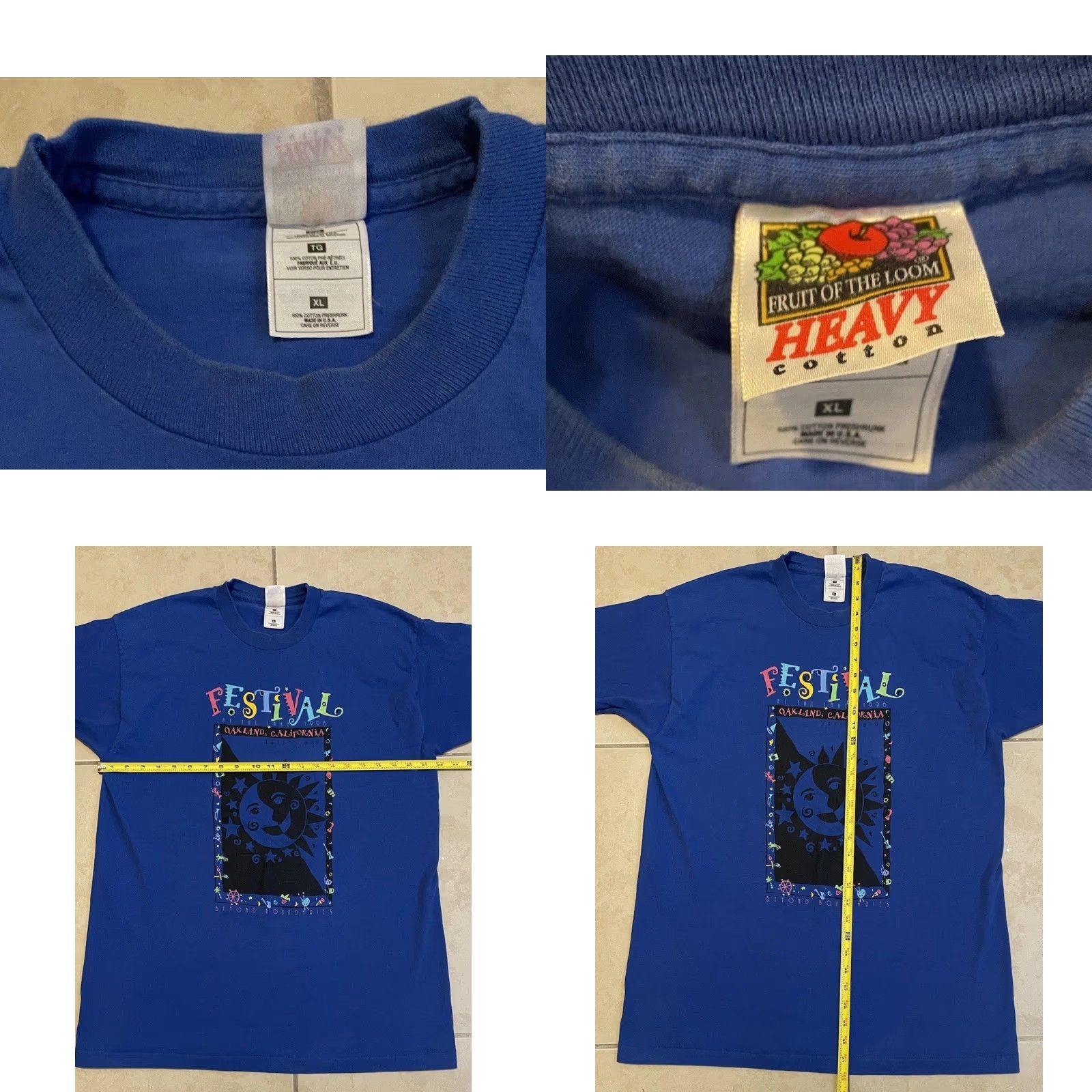 Vintage VINTAGE Oakland Sun Moon 90s Faded Abstract Art Shirt XL Blue Surf Skate Grunge 80s 90s USA USA Mens T-Shirt Short Sleeve Size US XL / EU 56 / 4 - 8 Thumbnail