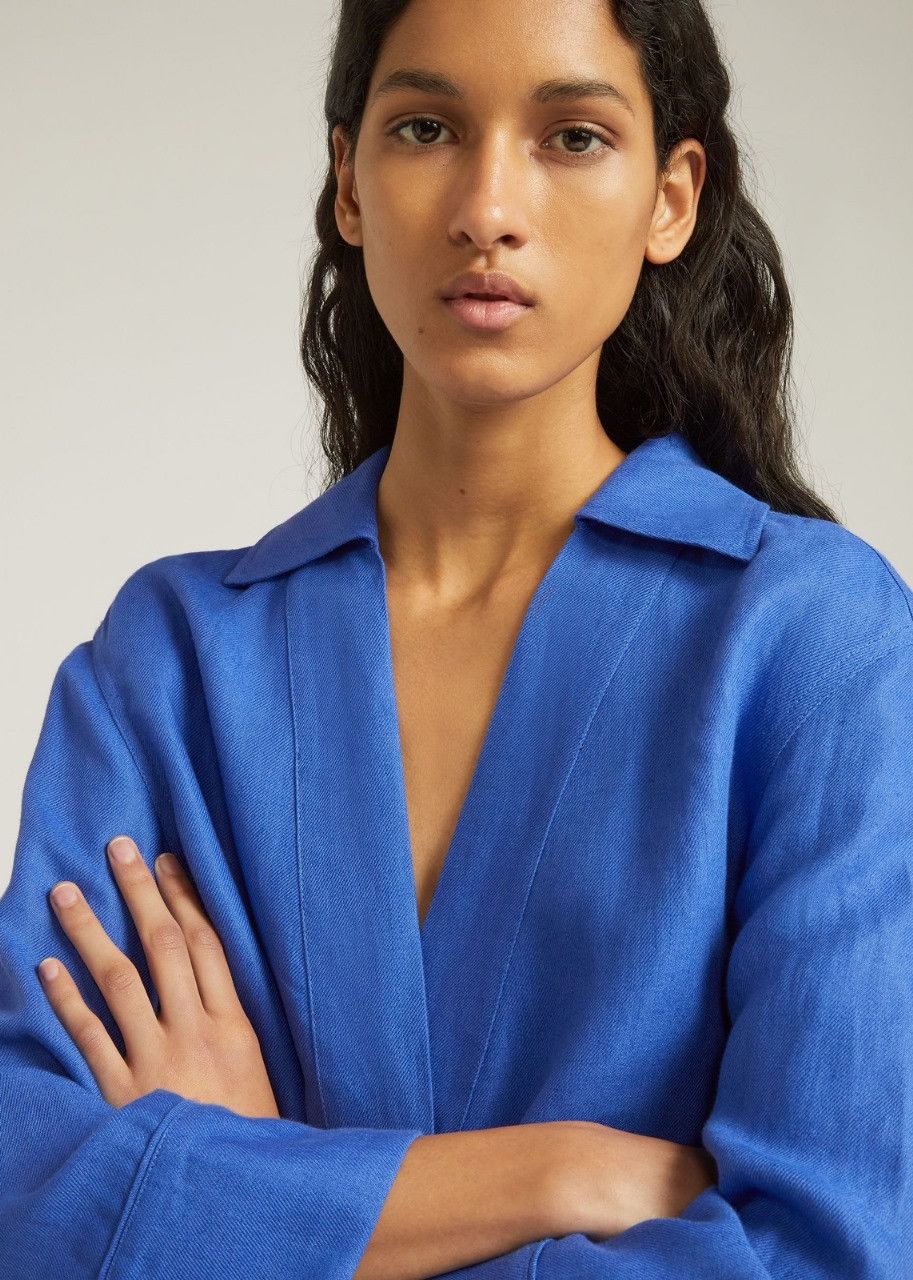 Loro Piana o1srvl11e0524 Shirt in Blue Size L / US 10 / IT 46 - 4 Thumbnail