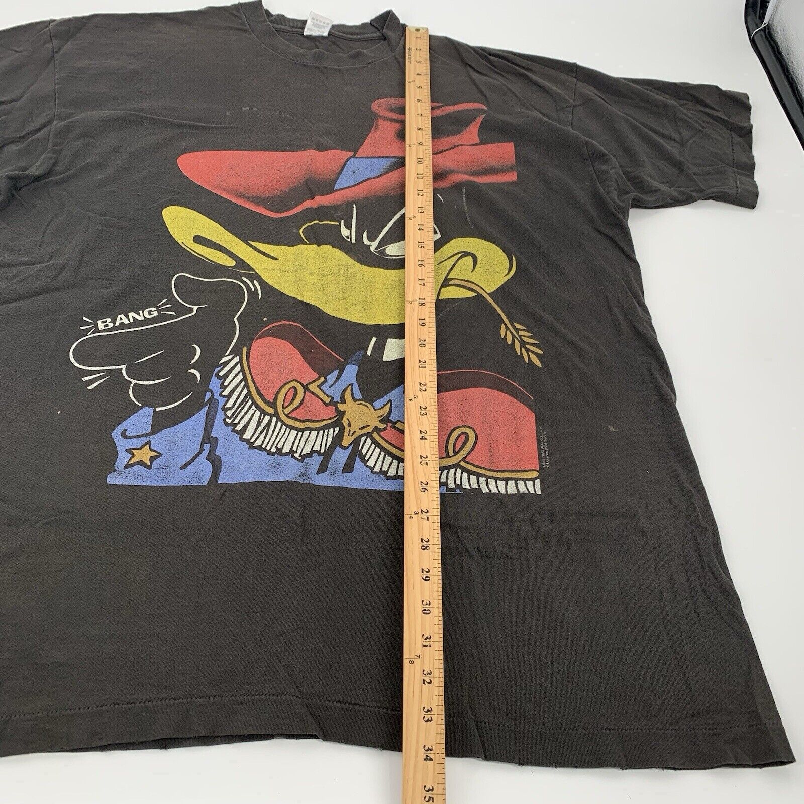 Vintage Vintage 1993 Looney Tunes Daffy Duck Western SS T-Shirt Size US XXL / EU 58 / 5 - 9 Thumbnail