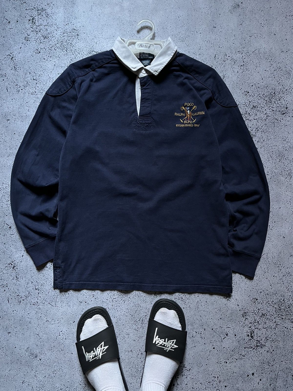 Polo Ralph Lauren × Vintage Vintage Polo Ralph Lauren Rugby Polo Sweatshirt Big Logo Y2K Size US S / EU 44-46 / 1 - 2 Thumbnail