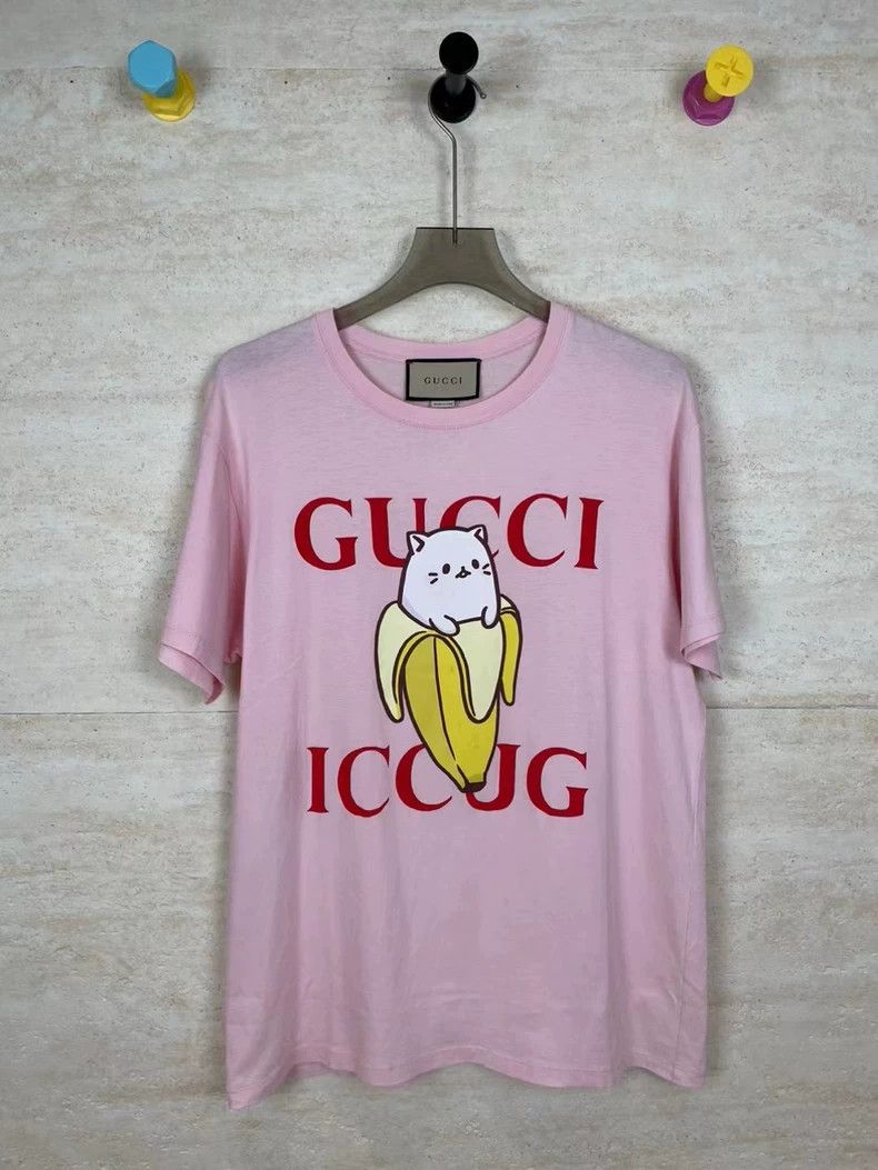 Gucci Gucci Pink banana cat short sleeves 2501-Nextarrow Size US S / EU 44-46 / 1 - 1 Thumbnail