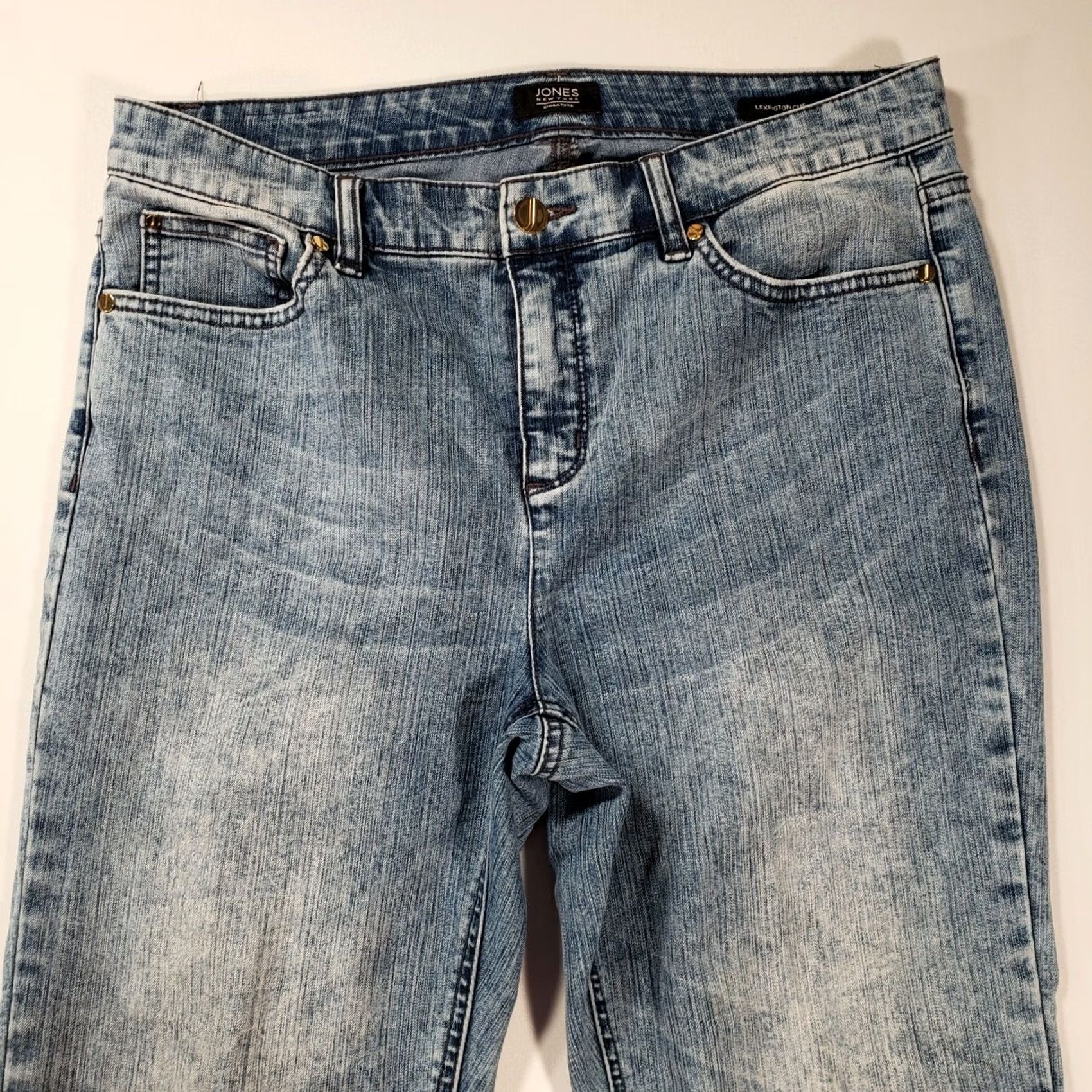 Jones New York Jones New York Jeans Womens 10 Mid-Rise Crop Zip Closure Stone Wash Blue Denim Size 32" / US 10 / IT 46 - 4 Thumbnail
