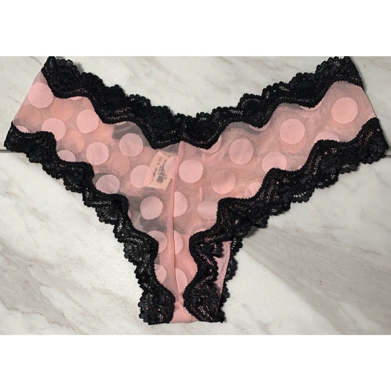 Vintage Victoria Secret Maidenform Hipster Cheeky Panties S Pink Black Women’s S Stretch Size 28" / US 6 / IT 42 - 4 Thumbnail