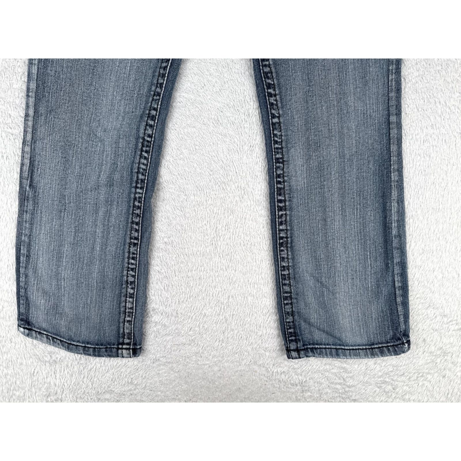 Denime Surplus Jeans Mens 30x30 Blue Denim Straight Leg Embroidered Contrast Stitch Bagged Back Pockets Size US 30 / EU 46 - 2 Thumbnail