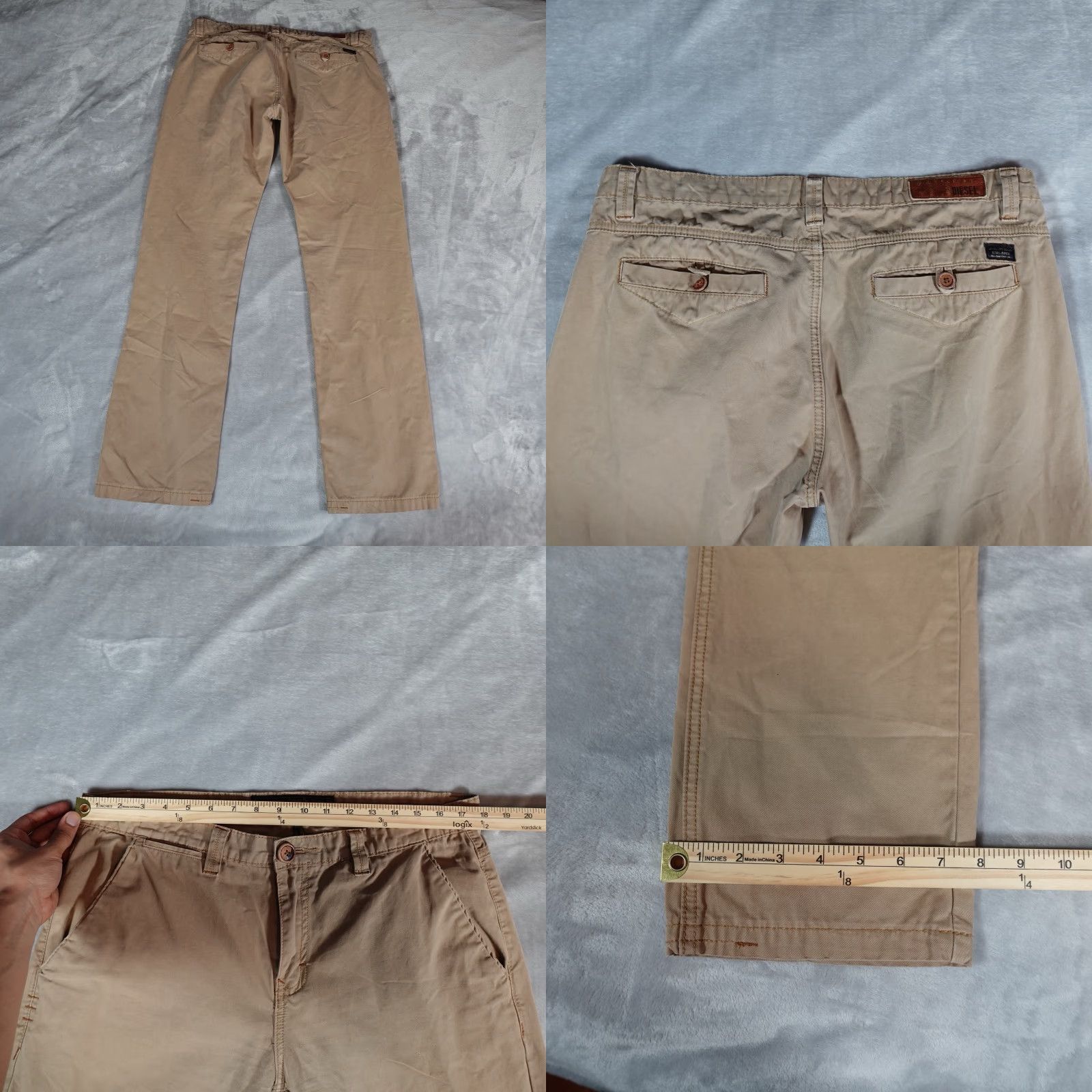 Diesel Diesel Slim Khaki Pants 35x32 Beige Cotton Straight Casual Mens Size US 35 - 8 Thumbnail