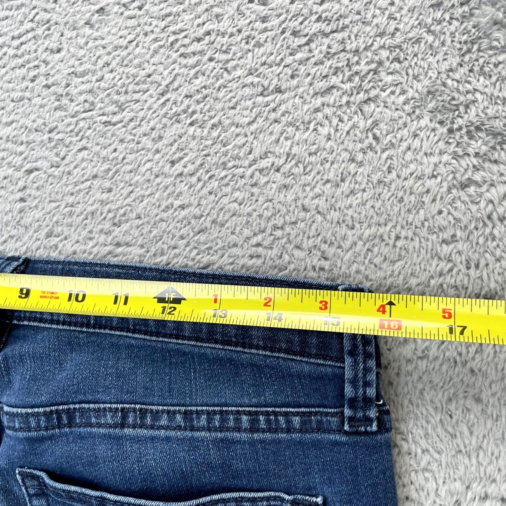 Gap Gap Jeans Womens 32x26 Blue 1969 Tapered Leg Whiskered Denim Logo Cotton Stretch Size 24" / US 00 / IT 34 - 8 Thumbnail