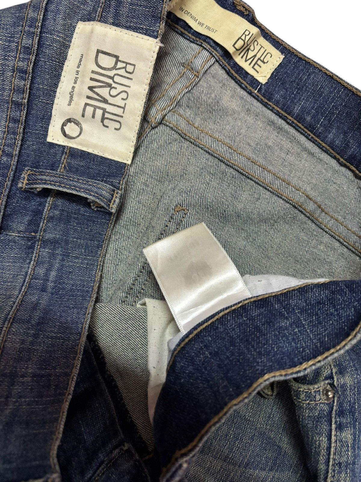 Rustic Dime Vtg Rustic Dime Distressed Mud Washed Jeans Size US 34 / EU 50 - 6 Thumbnail