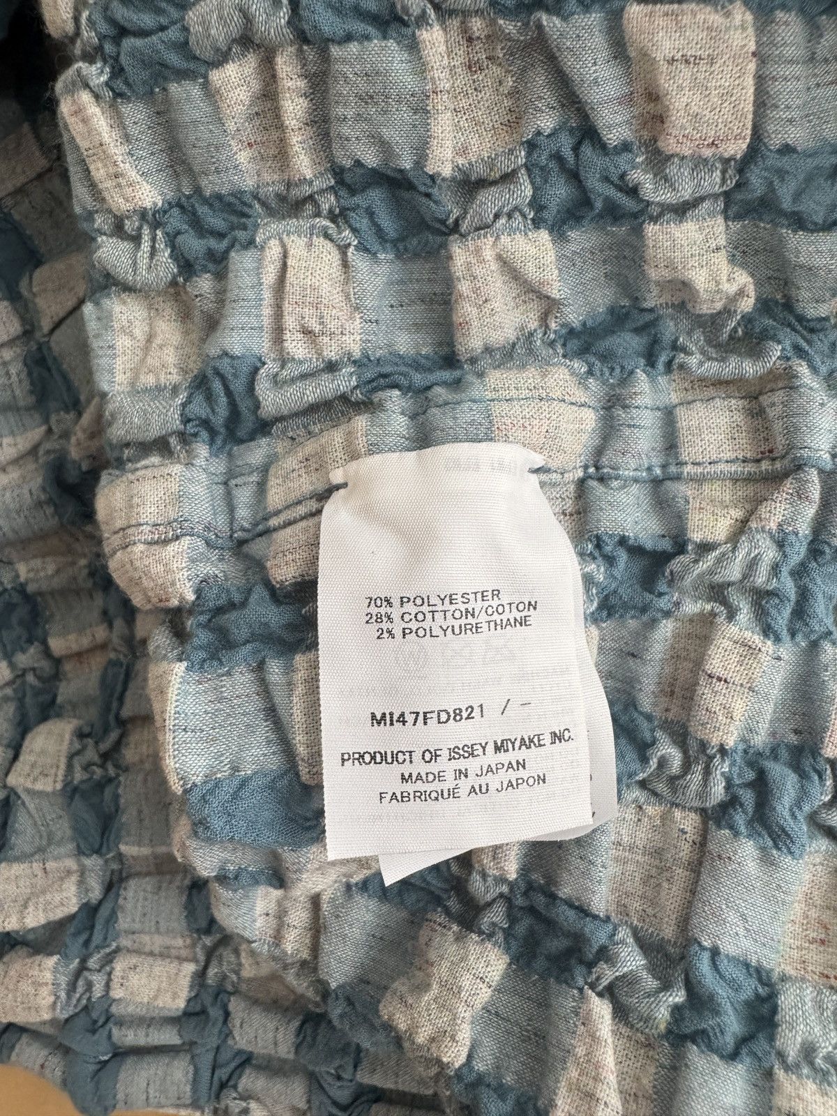 Issey Miyake Issey Miyake ME Blue Gingham Check Cauliflower Cardigan Size ONE SIZE - 4 Thumbnail