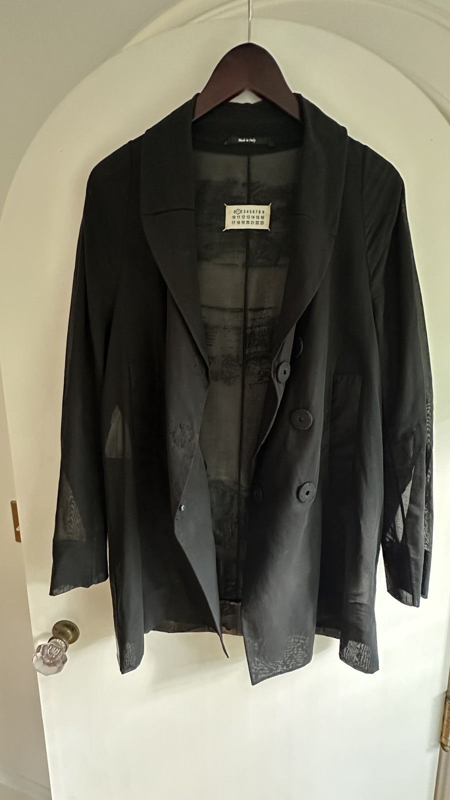 Maison Margiela BLACK PAINTED ORGANZA SS16 JACKET Size S / US 4 / IT 40 - 1 Thumbnail