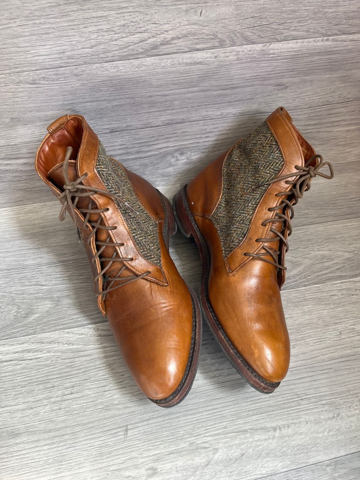 Allen Edmonds Allen Edmonds Shaker Heights Brown/Tan Tweed Leather Boots Size US 8.5 / EU 41-42 - 4 Thumbnail