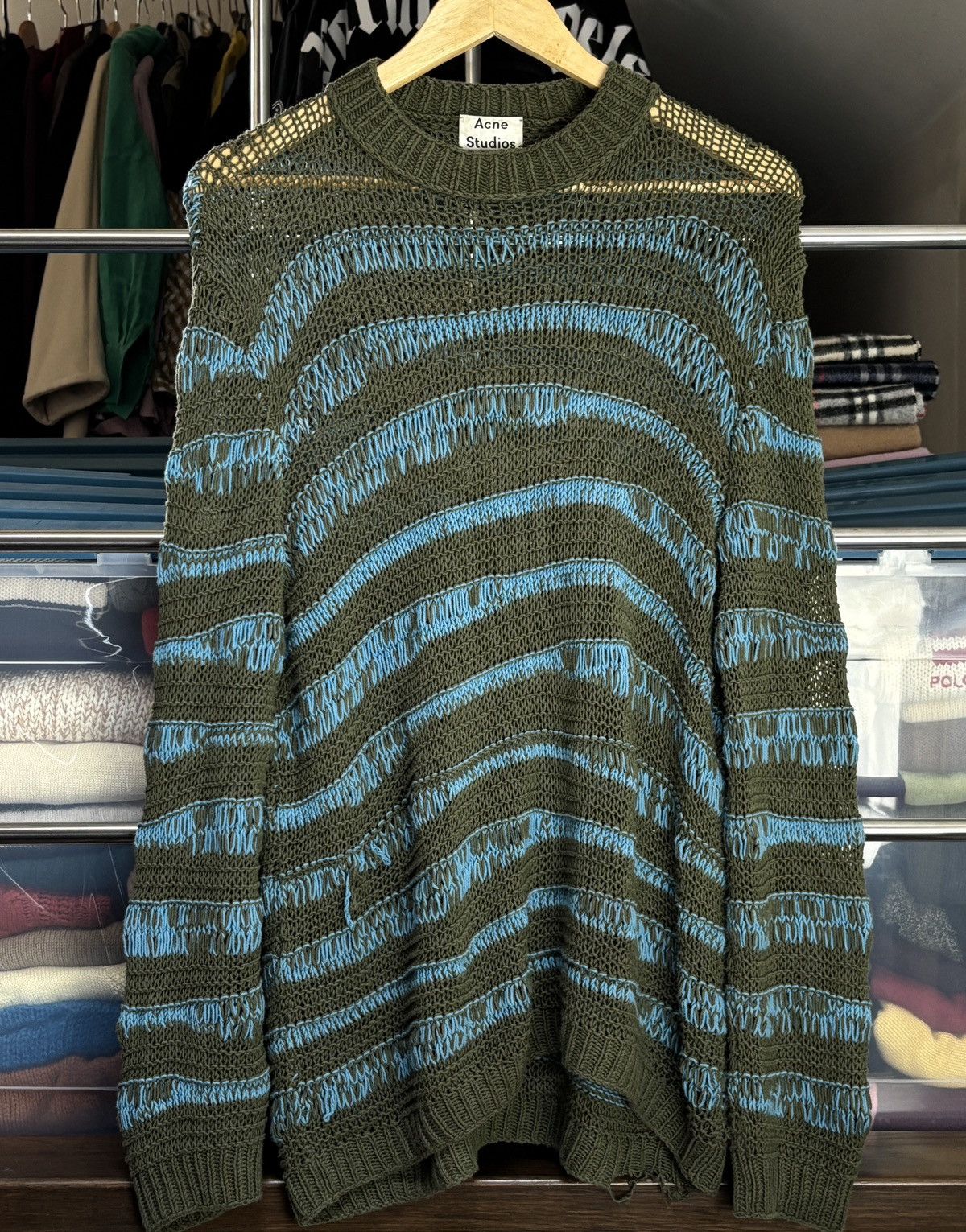 Acne Studios Acne Studios Distressed Crochet Mesh Knit Vintage Sweater Size US XS / EU 42 / 0 - 1 Thumbnail