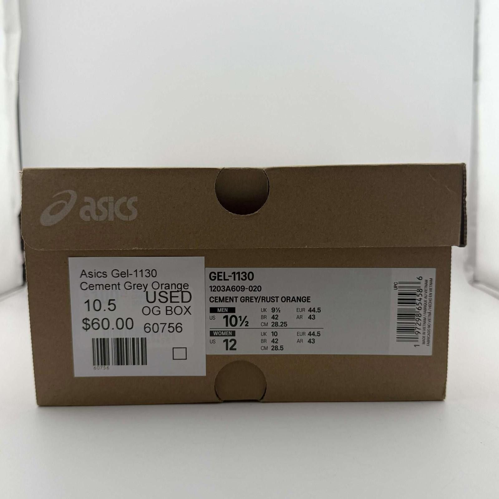 Asics Asics Gel-1130 Cement Grey Orange 10.5 Used OG Box Size US 10.5 / EU 43-44 - 8 Thumbnail