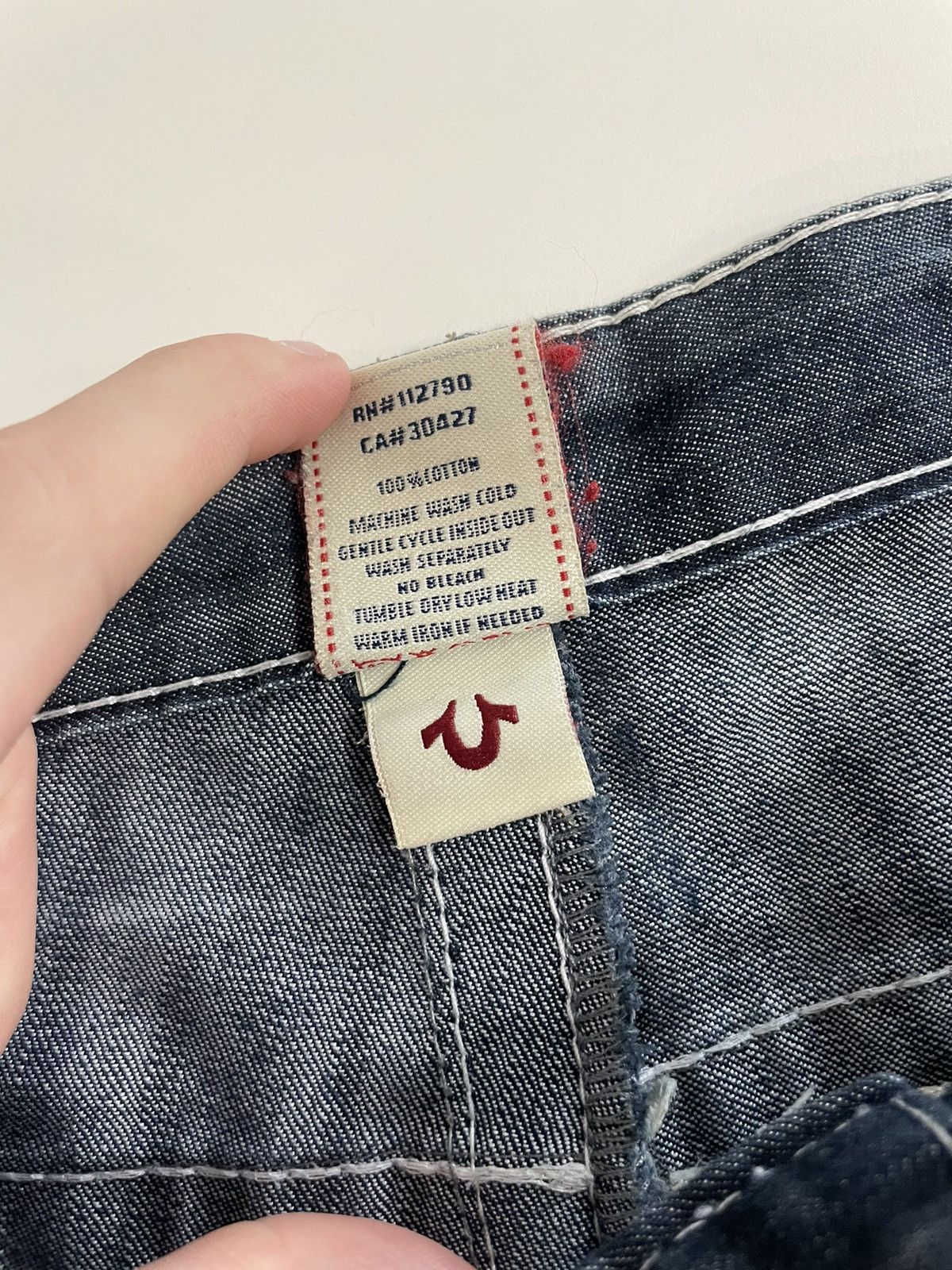 Japanese Brand Vintage True Religion Cargo Shorts Denim Jeans Blue Size US 33 - 4 Thumbnail
