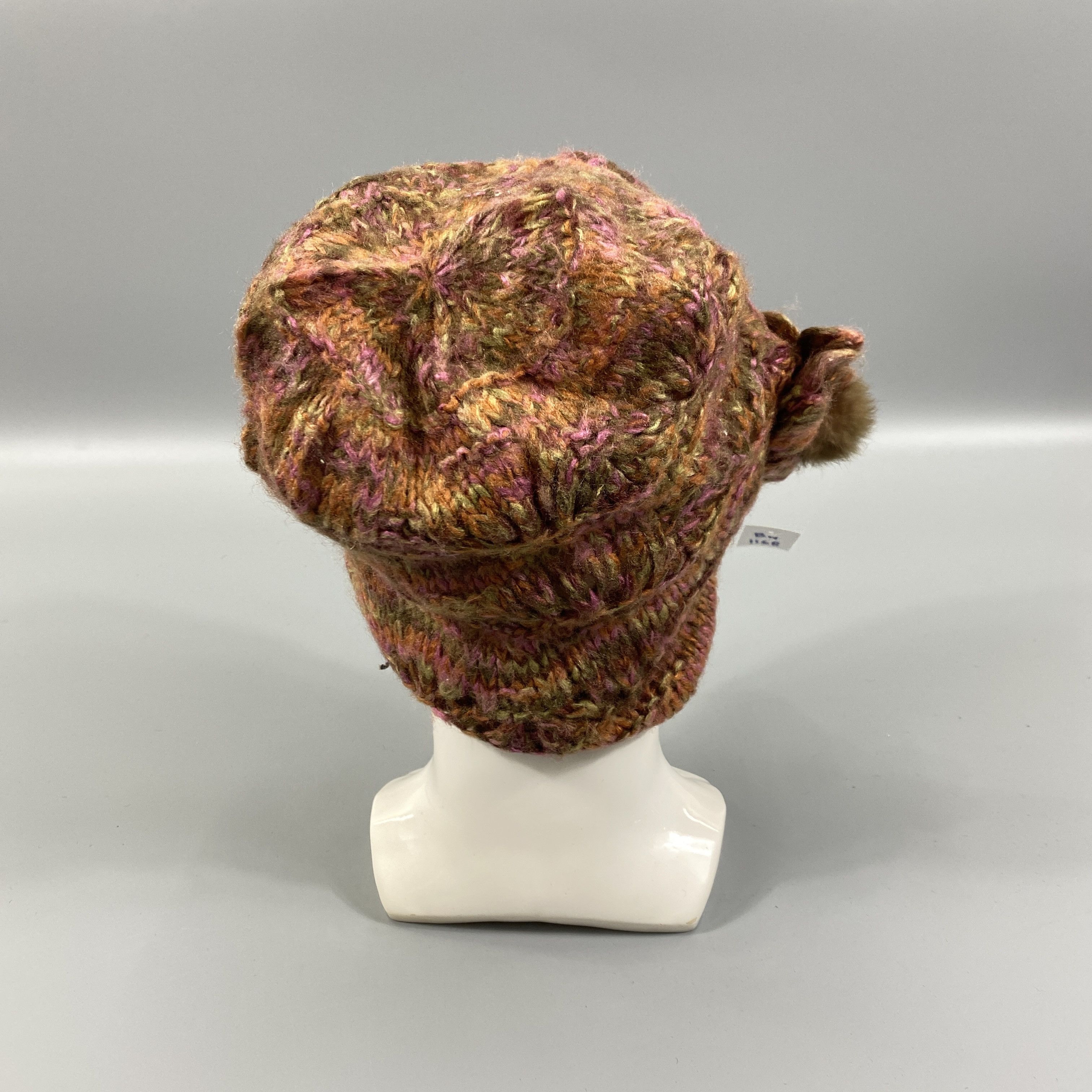 Japanese Brand Cypres Colline Knit With Flowers Beanie Hat -BN1168 Size ONE SIZE - 4 Thumbnail