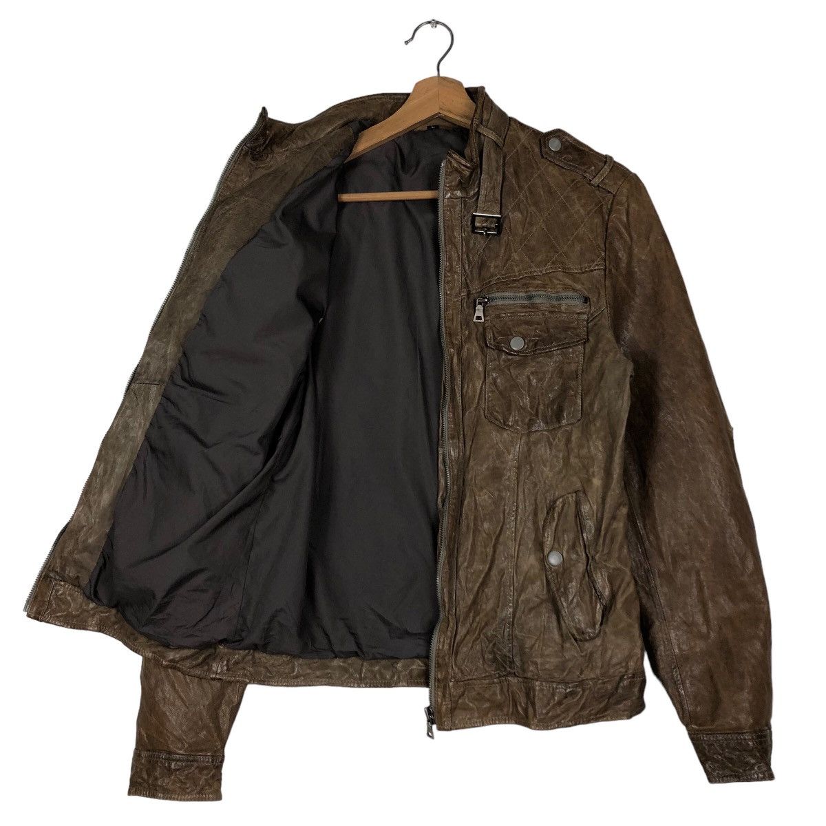 Japanese Brand 🔥Vintage Biker Leather Jacket Multi Pocket Bondage Italy Size US M / EU 48-50 / 2 - 11 Thumbnail