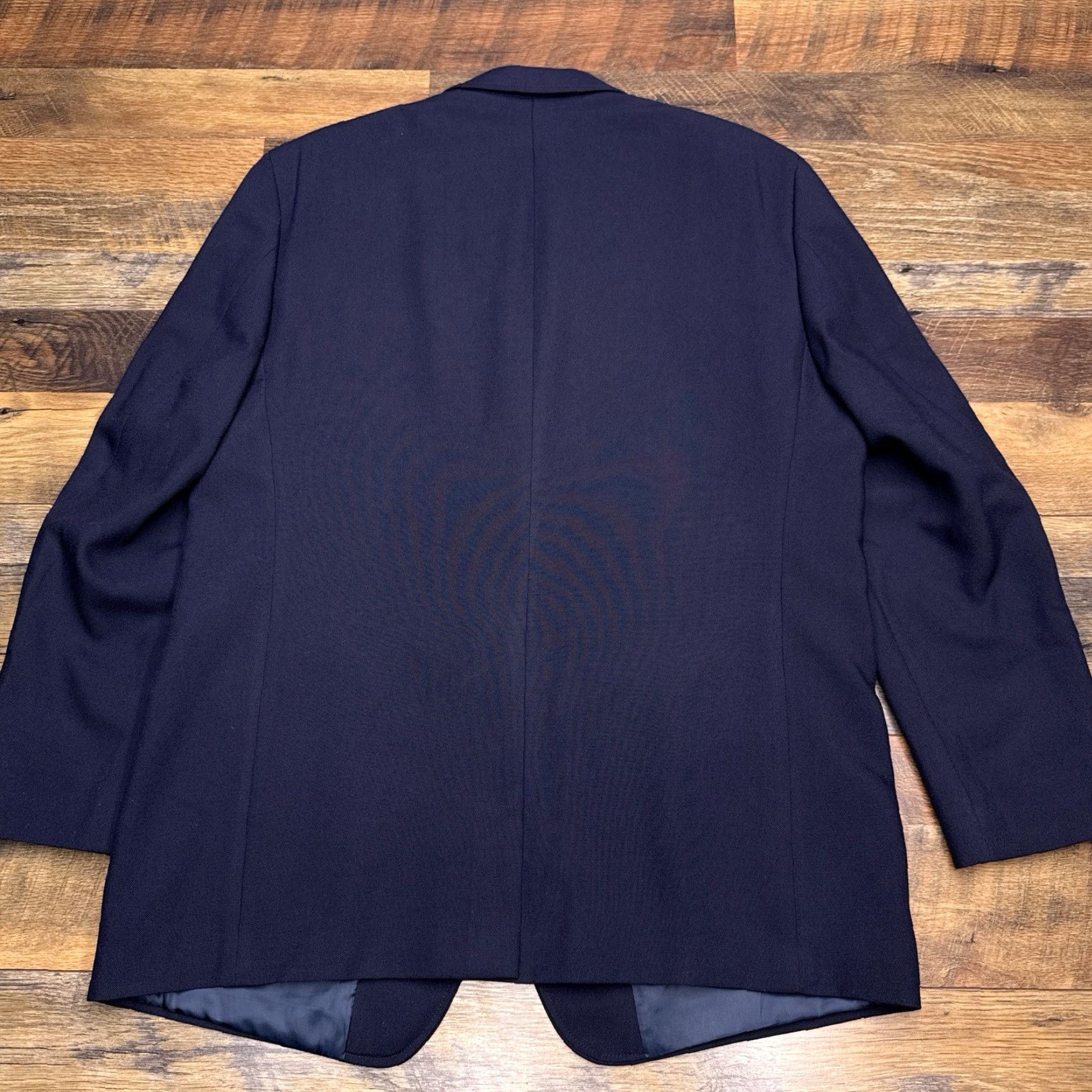 Orvis Orvis Blazer 44R Navy/Blue Three-Button Wool-Blend Sport Coat Jacket Men Regular Notch Lapel Solid Vintage: No Size 44R - 2 Thumbnail