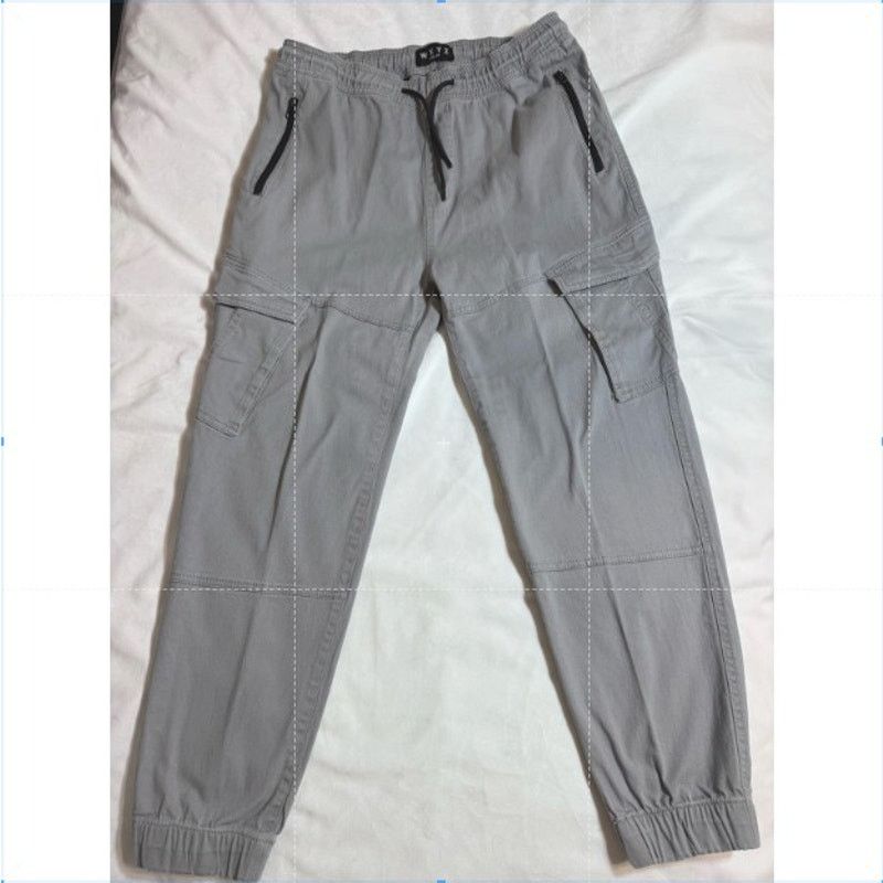 Unknown London WXYZ Essentials Stretch Cargo Jogger Drawstring Pants Gray L Size US 31 - 1 Thumbnail