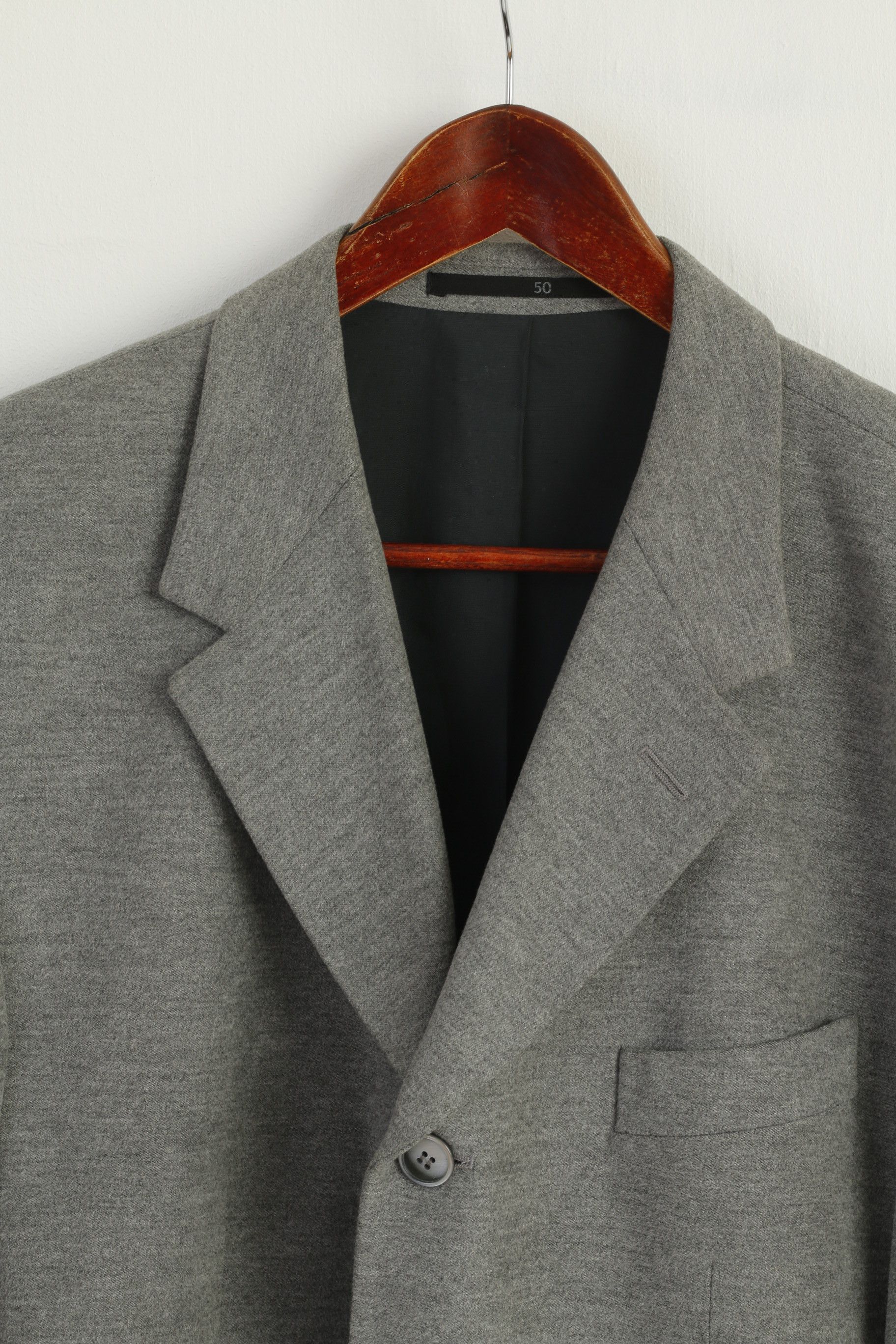 Vintage Sandro Pozzi Men 50 40 Blazer Gray Viscose 2801 Size 40R - 2 Thumbnail