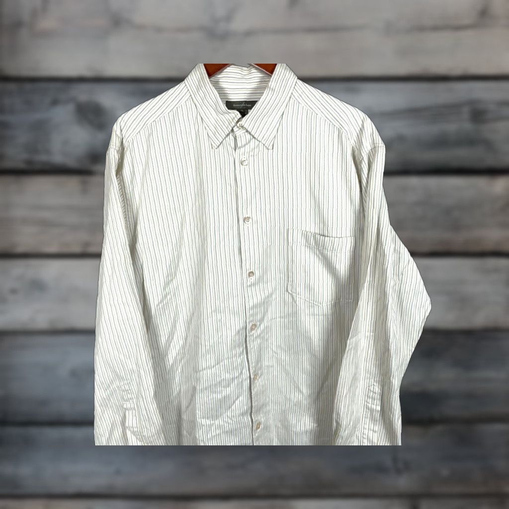 Ermenegildo Zegna VINTAGE Ermenegildo Zegna Men's Shirt XL Long Sleeve Cotton Collared Slim Fit Casual Dress Size US XL / EU 56 / 4 - 1 Thumbnail