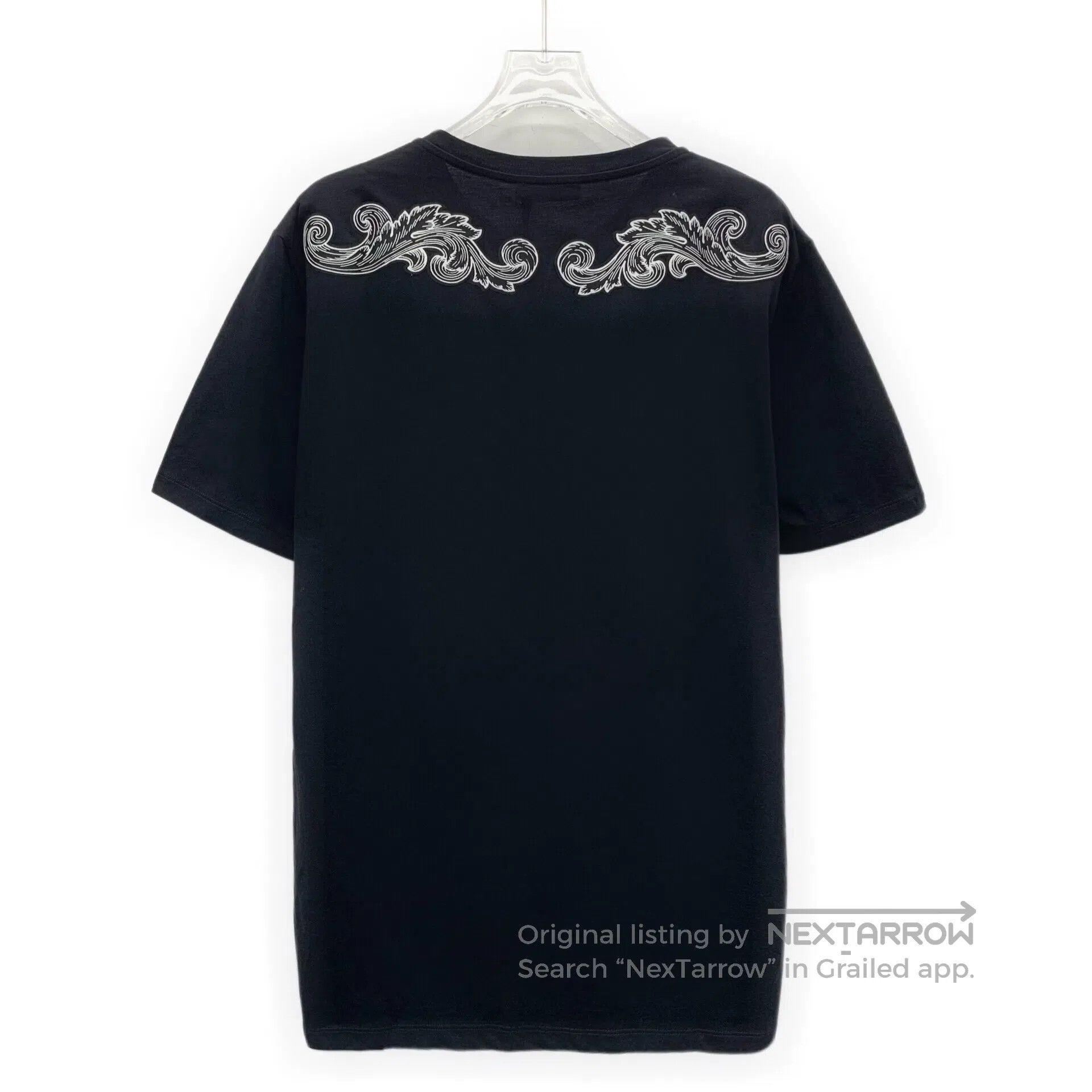 Versace Versace Black Pattern Printed Cotton Round Neck Short Slee Size US L / EU 52-54 / 3 - 2 Thumbnail