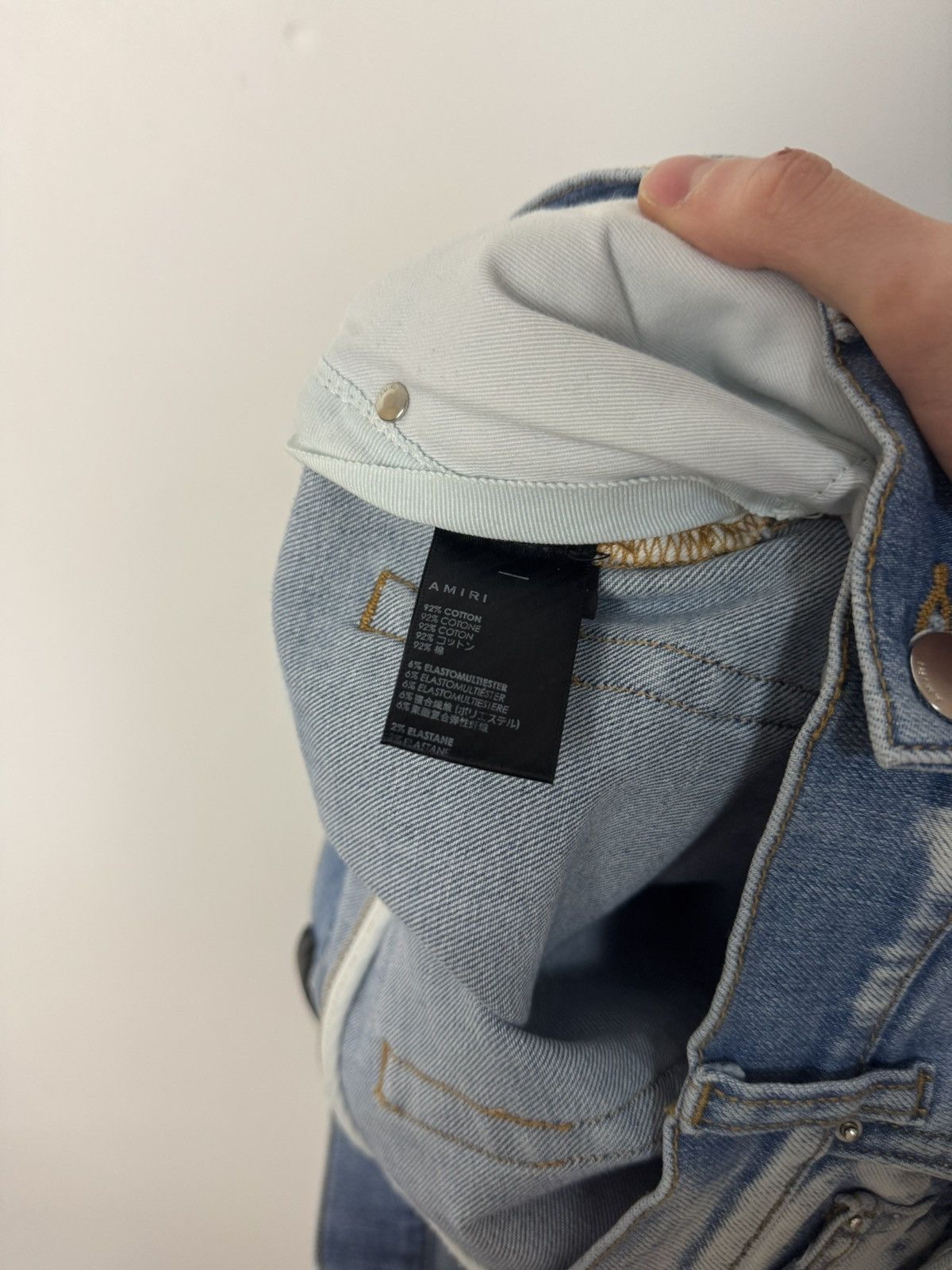 Amiri Amiri Light Washed Blue MX1 Logo Jeans Luxury Designer Size US 34 / EU 50 - 18 Thumbnail
