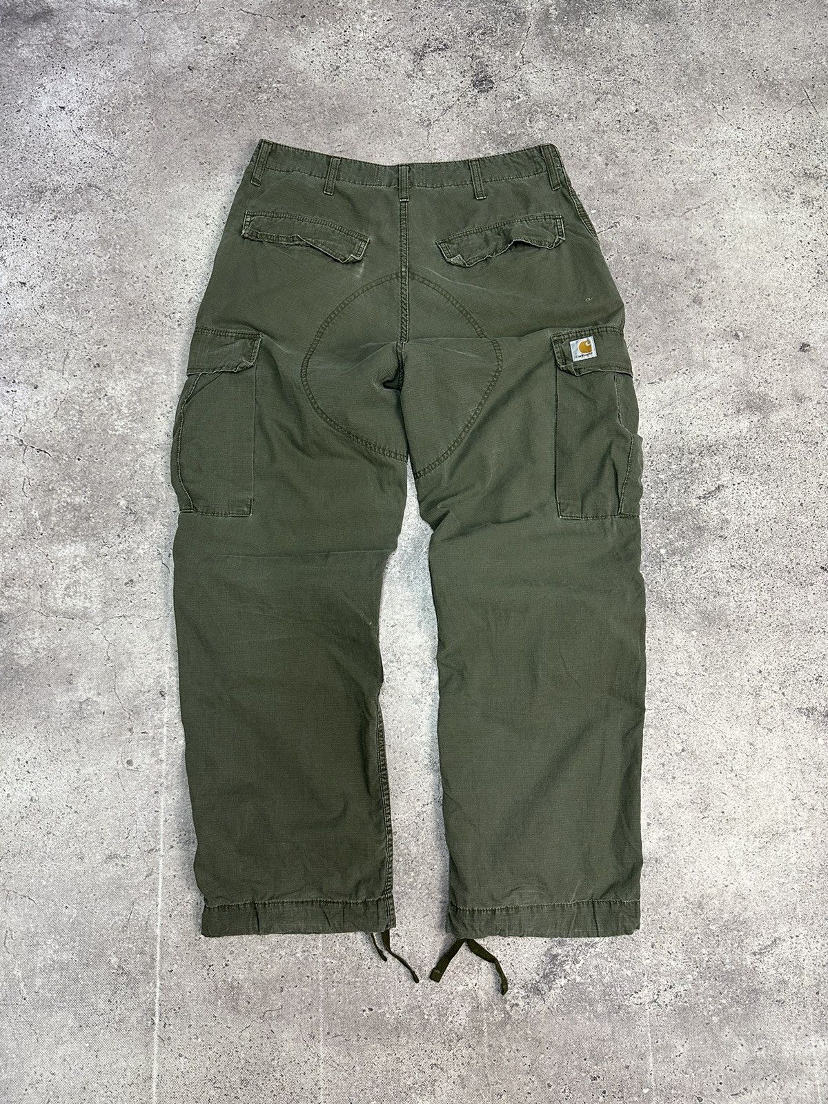Carhartt × Vintage Vintage Carhartt Cargo Distressed Pants Faded Khaki Y2K Size US 32 / EU 48 - 3 Thumbnail