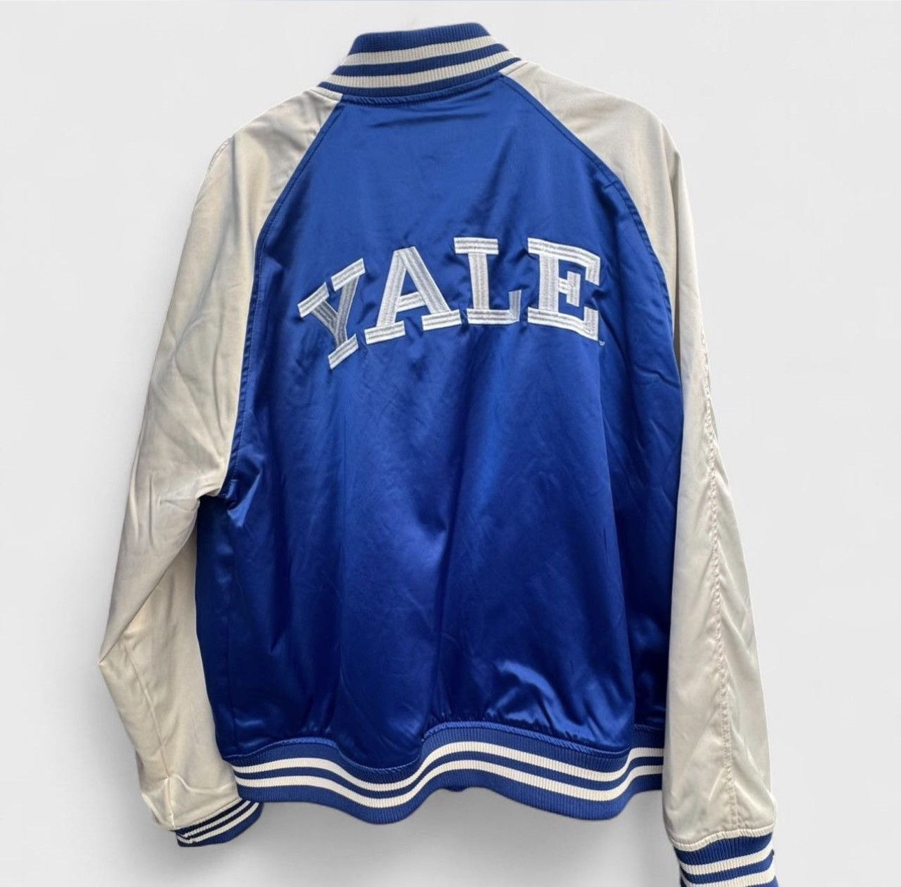 H&M H&M x Yale University Satin Varsity Bomber Jacket Blue+White Size US XL / EU 56 / 4 - 7 Thumbnail