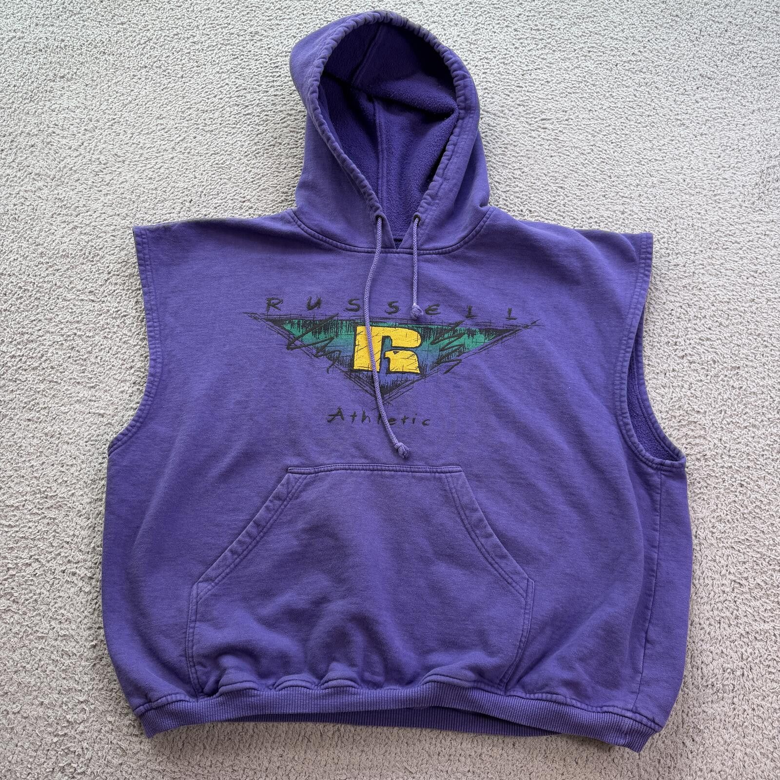 Russell Athletic Vintage 90s Russell Athletic Sleeveless Hoodie Sweatshirt Size US L / EU 52-54 / 3 - 1 Thumbnail