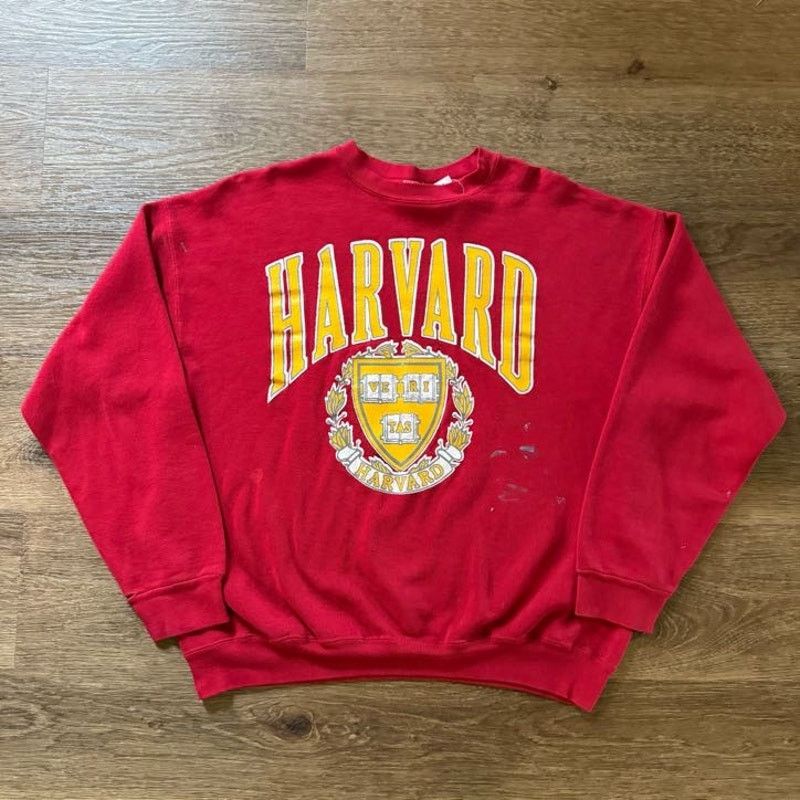 Vintage Vintage Red Harvard Painted Crew Neck Size US L / EU 52-54 / 3 - 1 Thumbnail