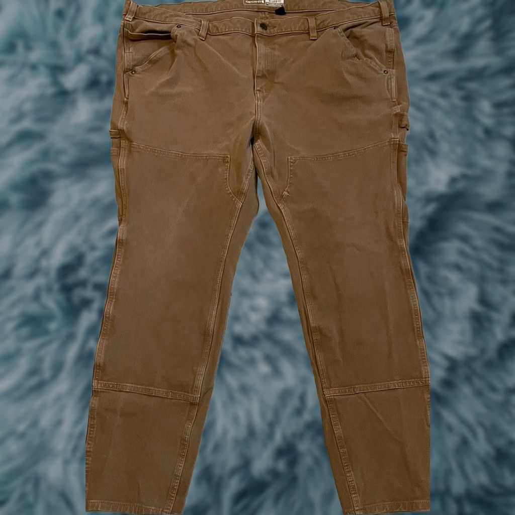 Carhartt VINTAGE Carhartt Faded Double Knee Pants 22W Work Biker Trucker Punk Grunge WIP 90s Women Jeans Brown 30in Inseam Mens, Womens, Boys, Girls Size 40" / US 18 - 1 Thumbnail