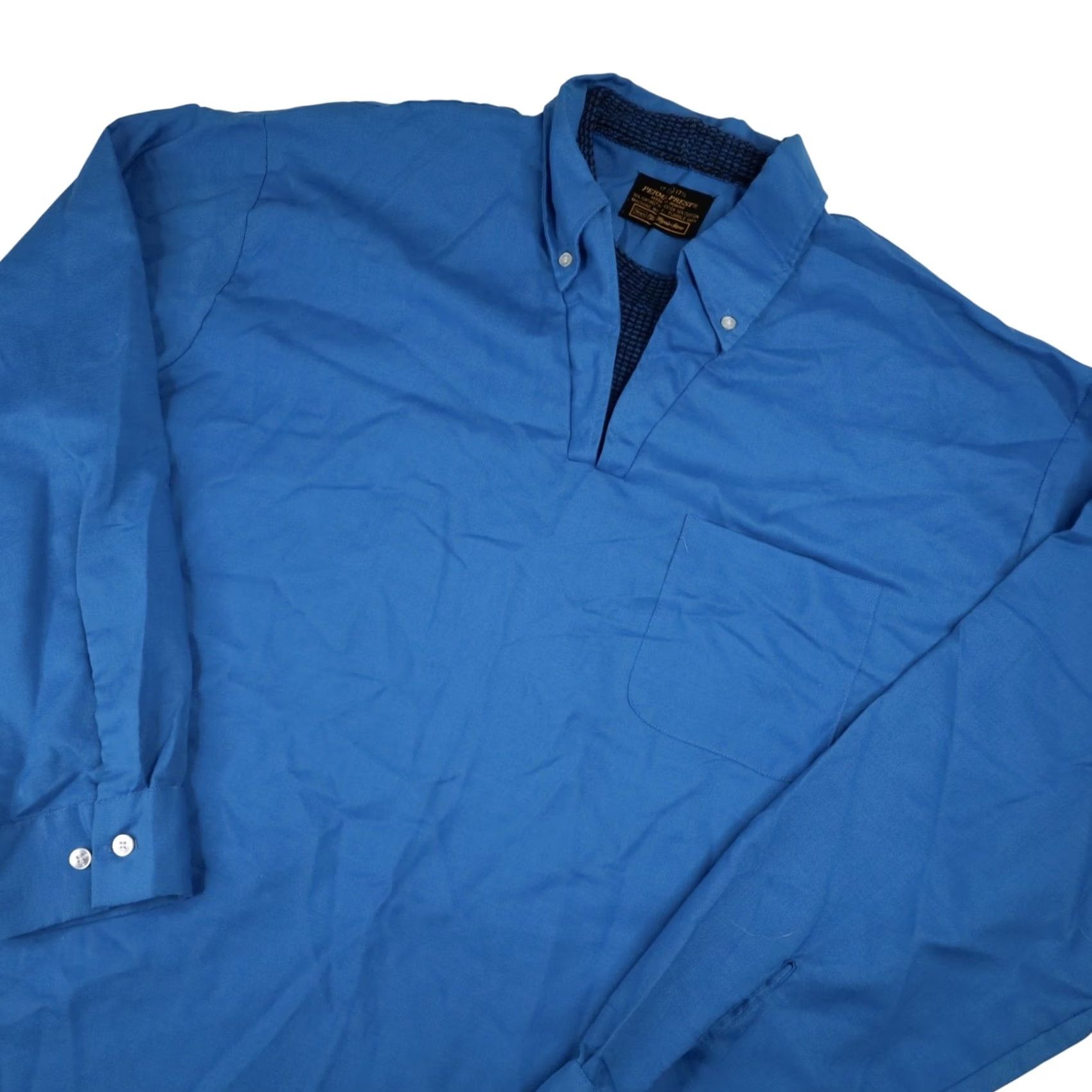 Sears VINTAGE Sears Perma Prest Mens XL Pullover Shirt Blue Size US XL / EU 56 / 4 - 2 Thumbnail