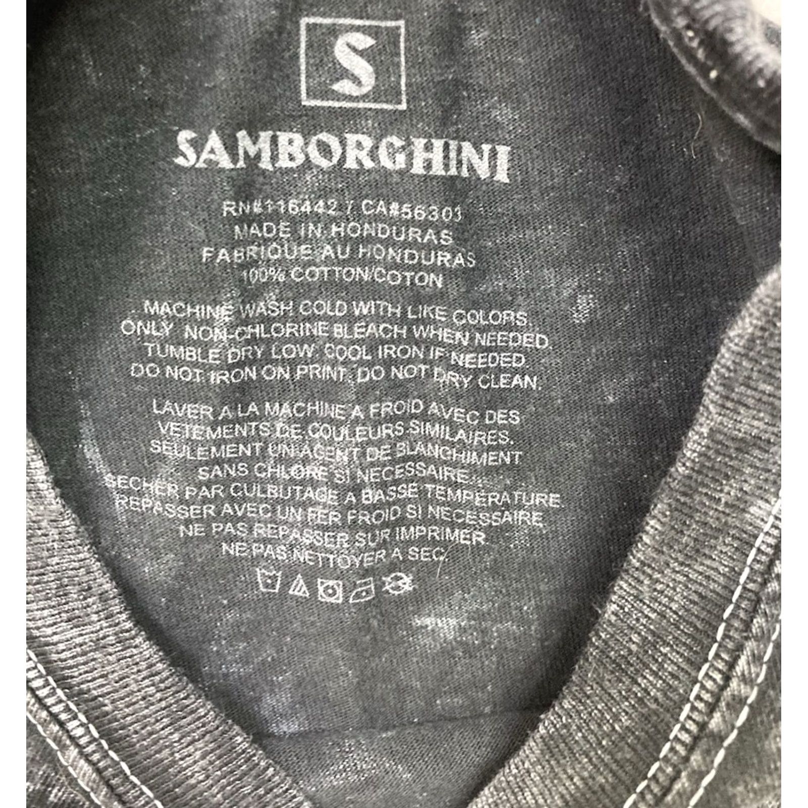 Lamborghini Samborghini T-Shirt Women Small Black Acid Wash Short Sleeve Crew Neck Pullover Shirt Casual Size S / US 4 / IT 40 - 4 Thumbnail