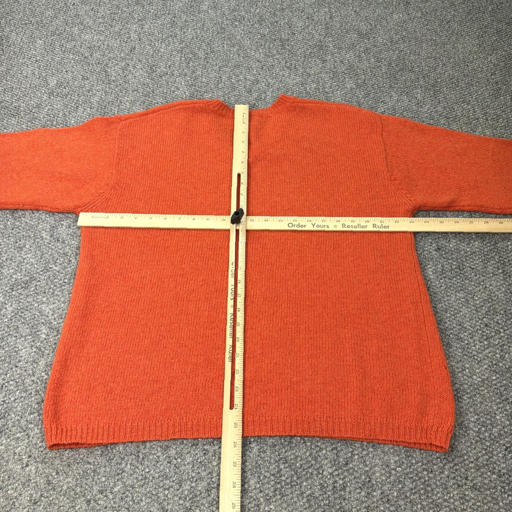 Vintage New York & Company NY&CO Sweater Womens XL Orange Wool V Neck Pullover Knit Size XL / US 12-14 / IT 48-50 - 5 Thumbnail
