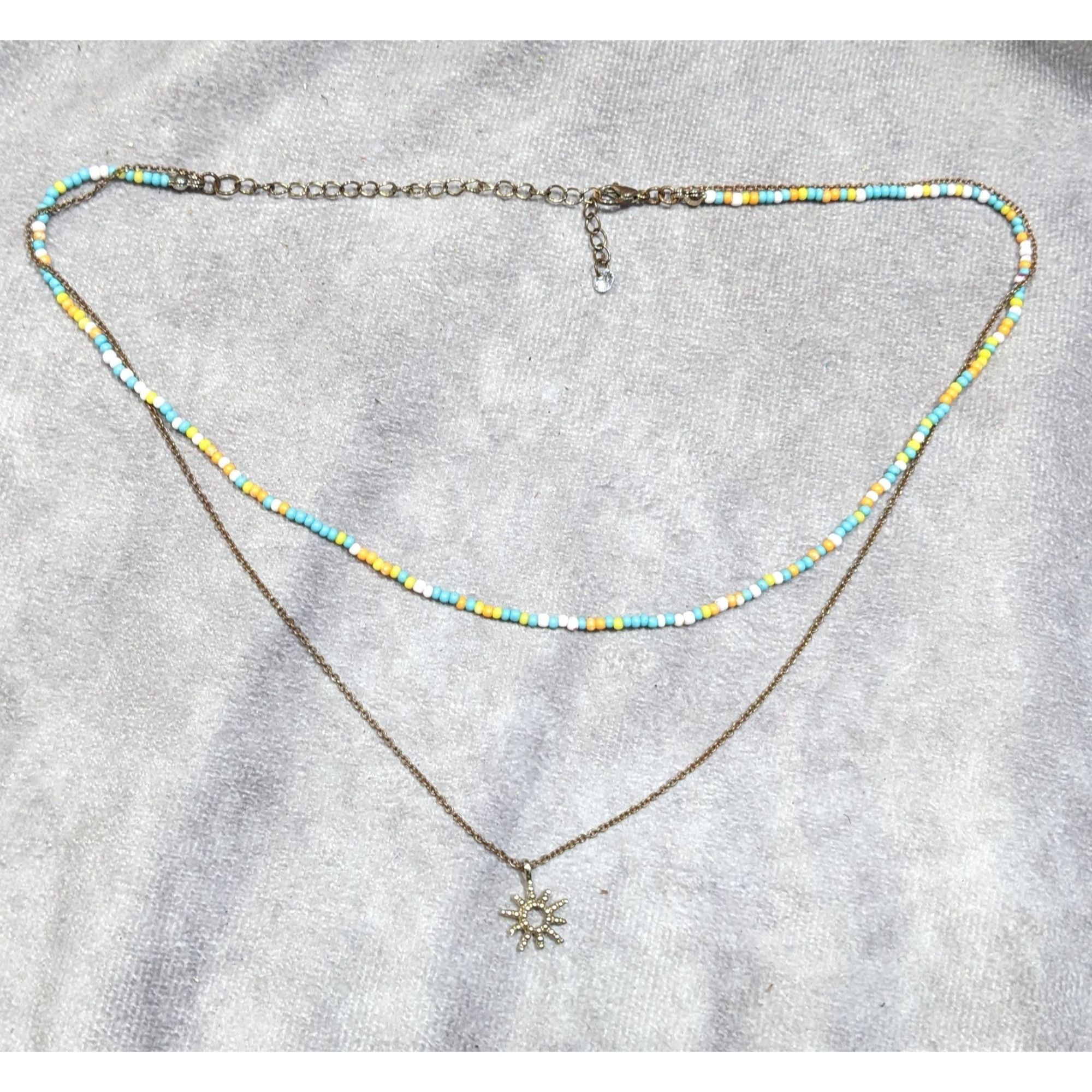 Other Minimalist Floral Layered Bohemian Beaded Sun Necklace Size ONE SIZE - 6 Thumbnail