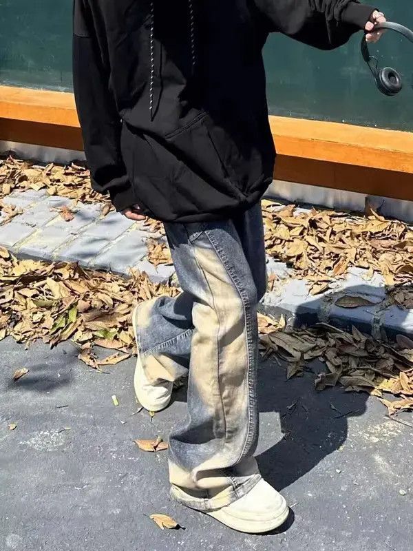 Japanese Brand VIBE Street Hip Hop Spliced Trash Micro Flare Jeans Size US 32 / EU 48 - 7 Thumbnail