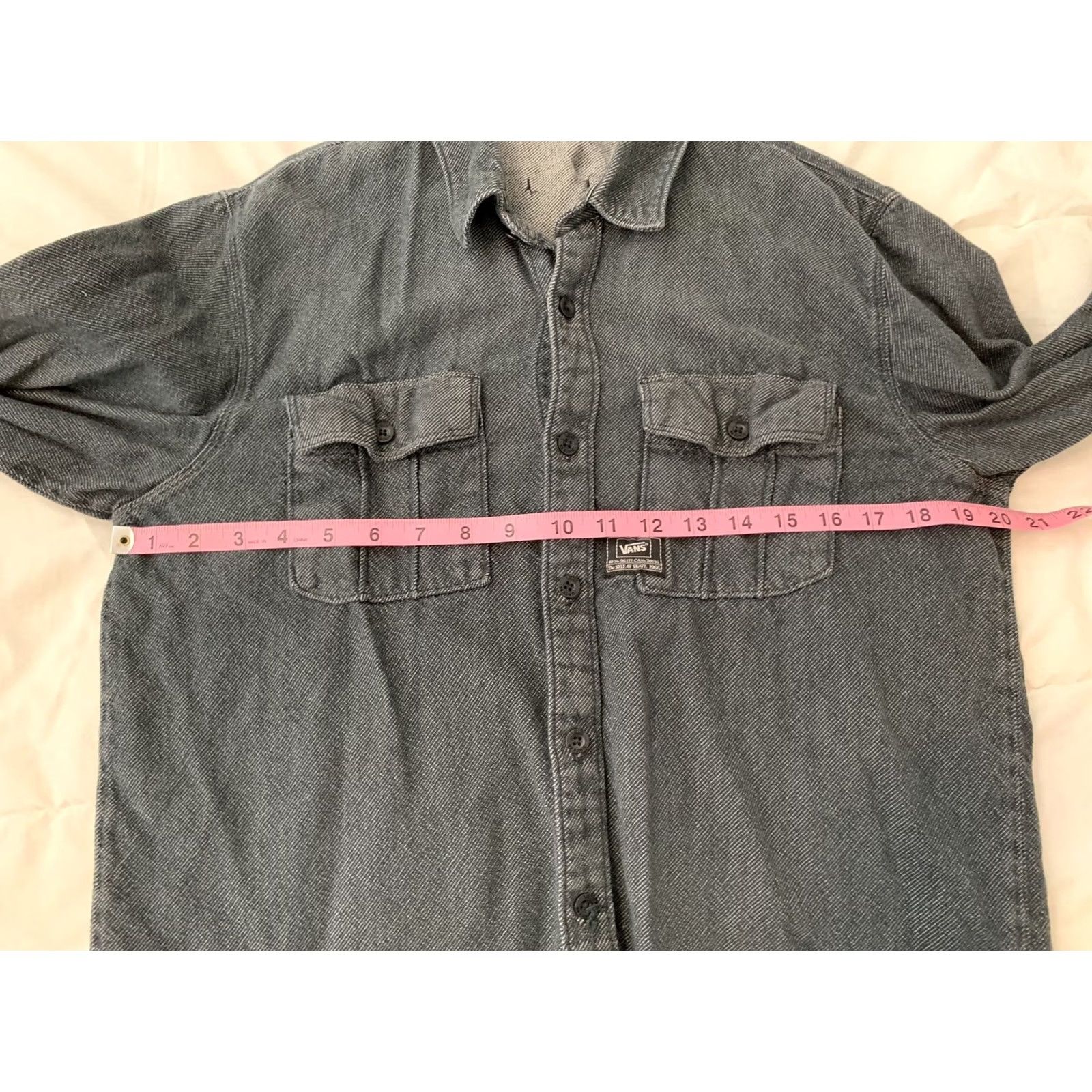 Vans Vans Long Sleeve Button Front Shirt Mens Medium Dark Gray/Black Button-Up Shirt Size US M / EU 48-50 / 2 - 6 Thumbnail