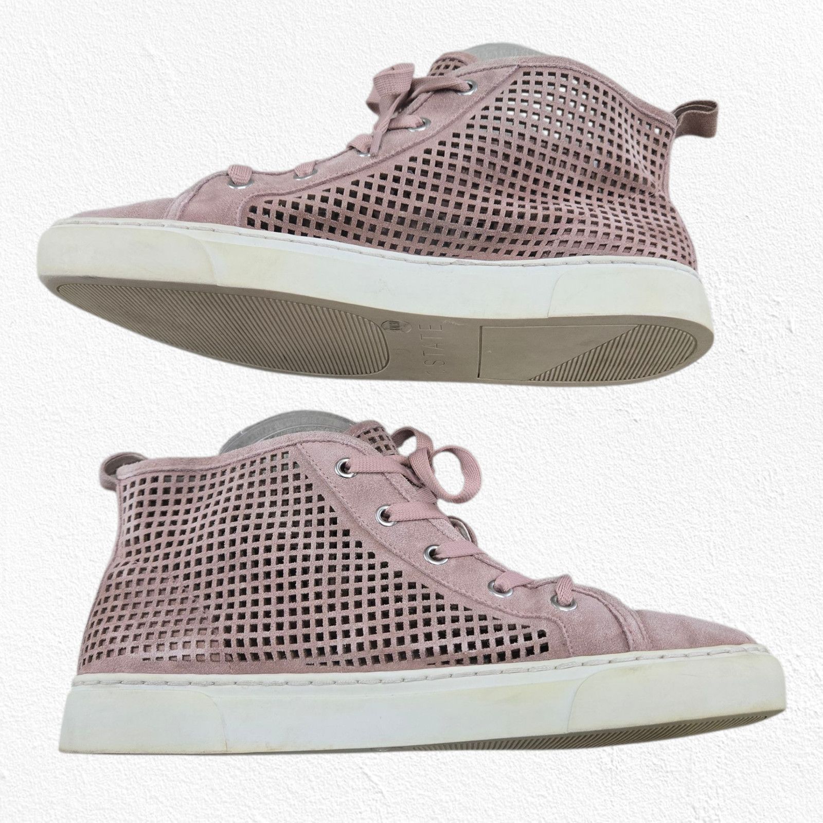 Other 1.State Pink Suede Perforated High Top Sneakers Size 8 Size US 8 / IT 38 - 13 Thumbnail
