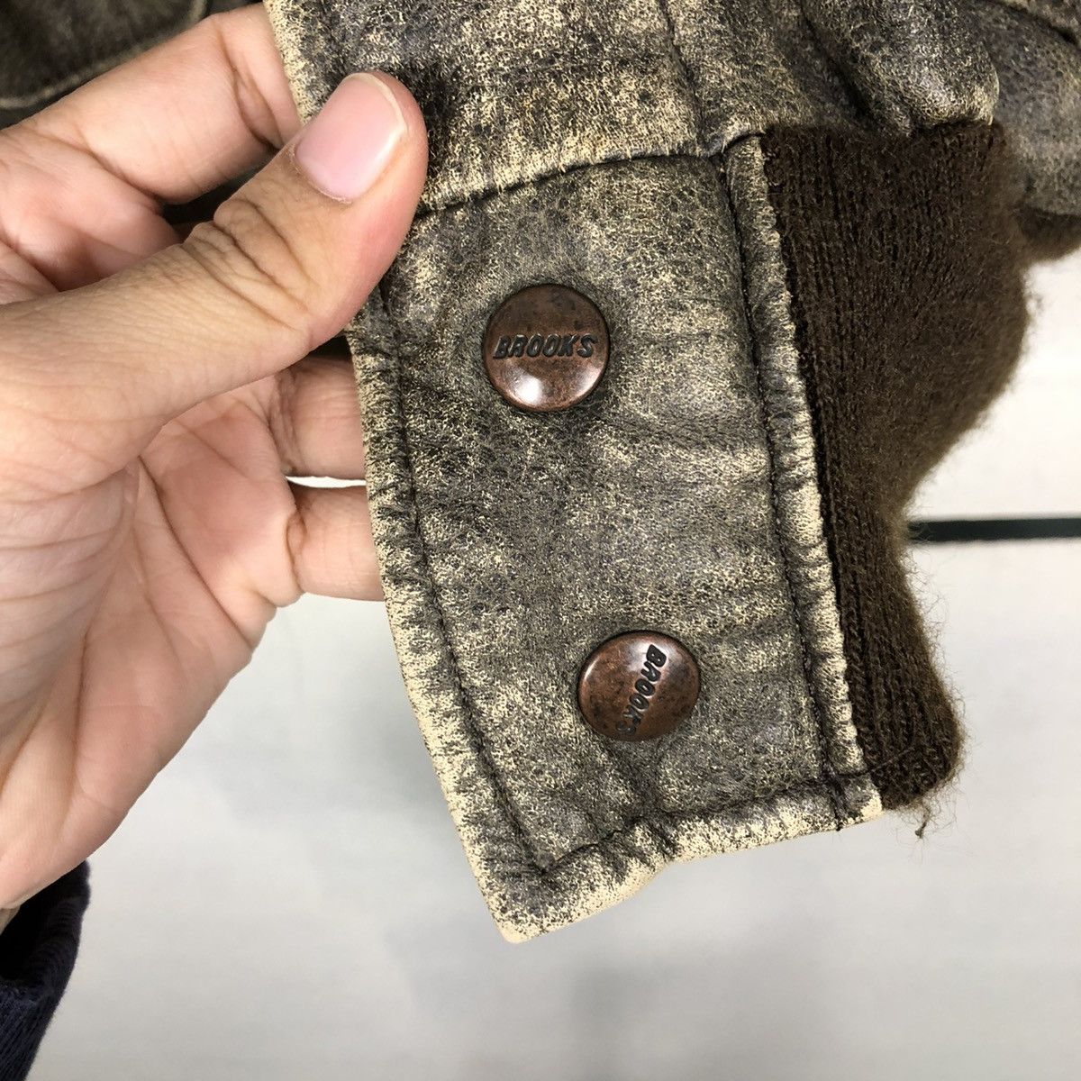 Vintage 🔥VINTAGE LEATHER JACKET BROOKS CRAFTED WITH PRIDE USA Size US M / EU 48-50 / 2 - 18 Thumbnail