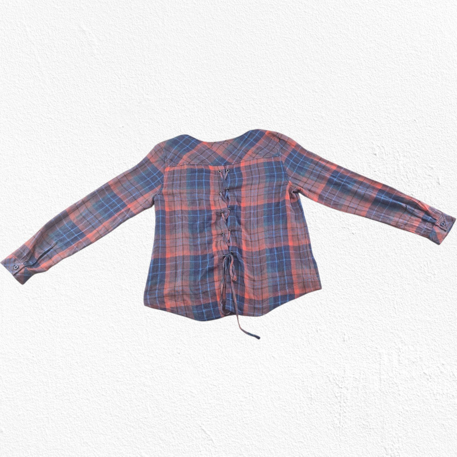 Other Cloth & Stone Plaid Lace-Up Back Flannel Top Size Small Size S / US 4 / IT 40 - 11 Thumbnail