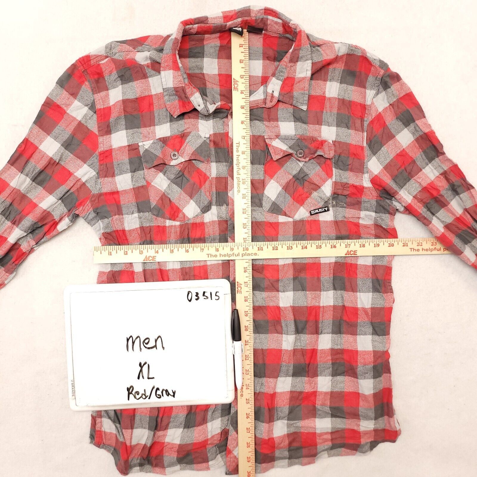 Rusty Rusty Gingham Flannel Shirt Men Size Extra Large XL Red Gray Size US XL / EU 56 / 4 - 6 Thumbnail