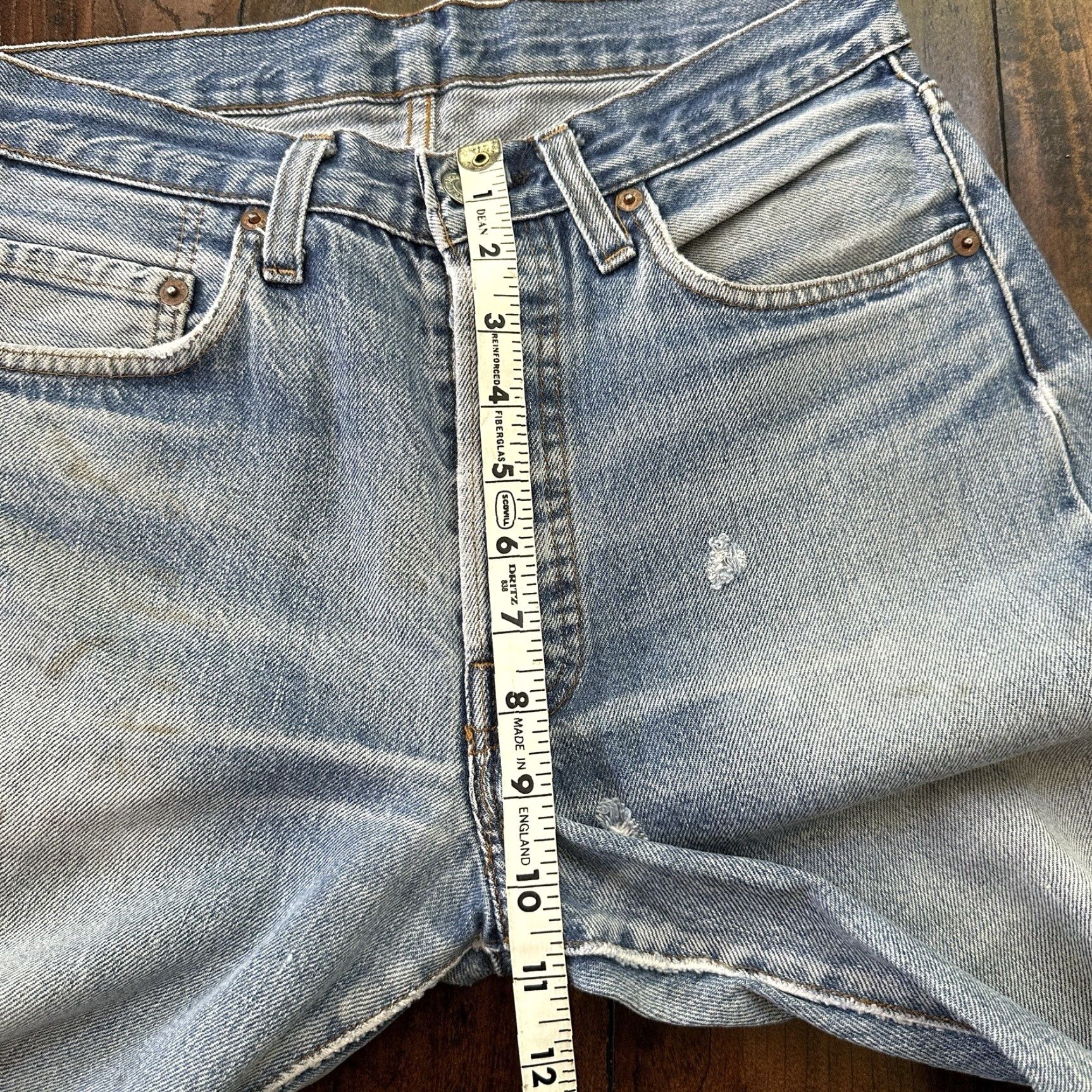 Levi's VINTAGE Levi's 501XX Jeans Denim Solid Distressed Button Fly Regular Rise 30" Inseam 28" Blue 80s USA 70s Straight Mens Jeans Size US 30 / EU 46 - 7 Thumbnail